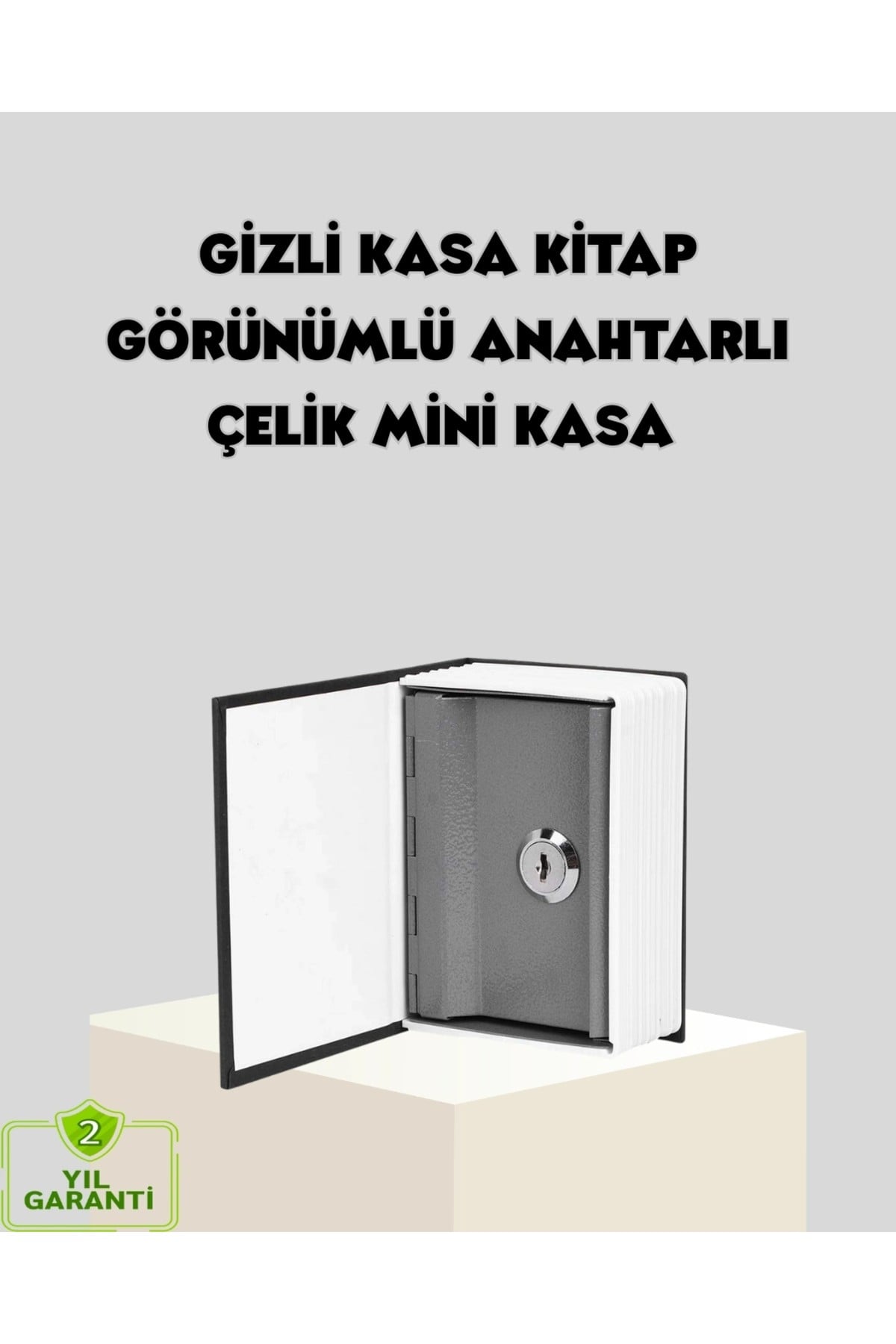 Sözlük Görünümlü Gizli Kitap Kasa – Anahtarlı Metal İç Kasa, Kompakt Boyut, Şık ve Güv