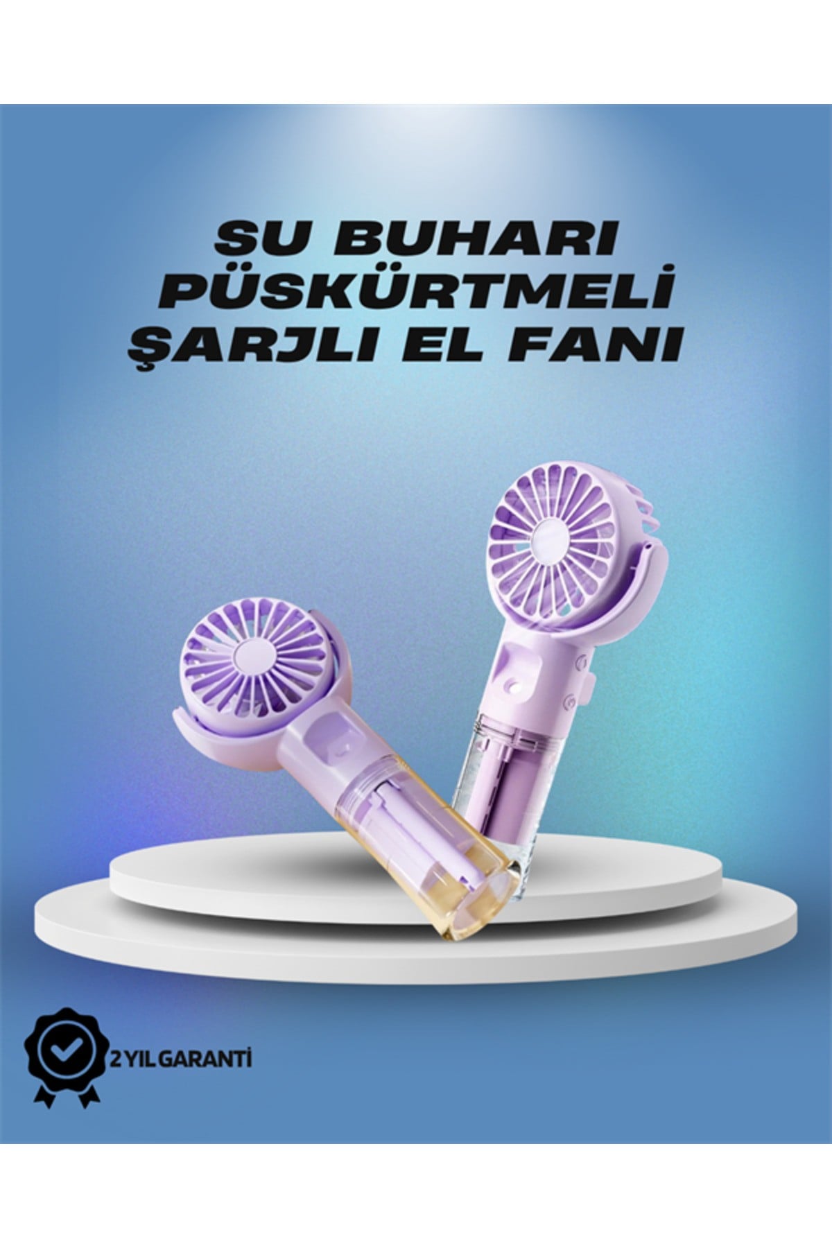 Su Sisi Püskürtmeli Taşınabilir El Fanı – Çocuk ve Öğrencilere Uygun, Kamp ve Seyahat İç