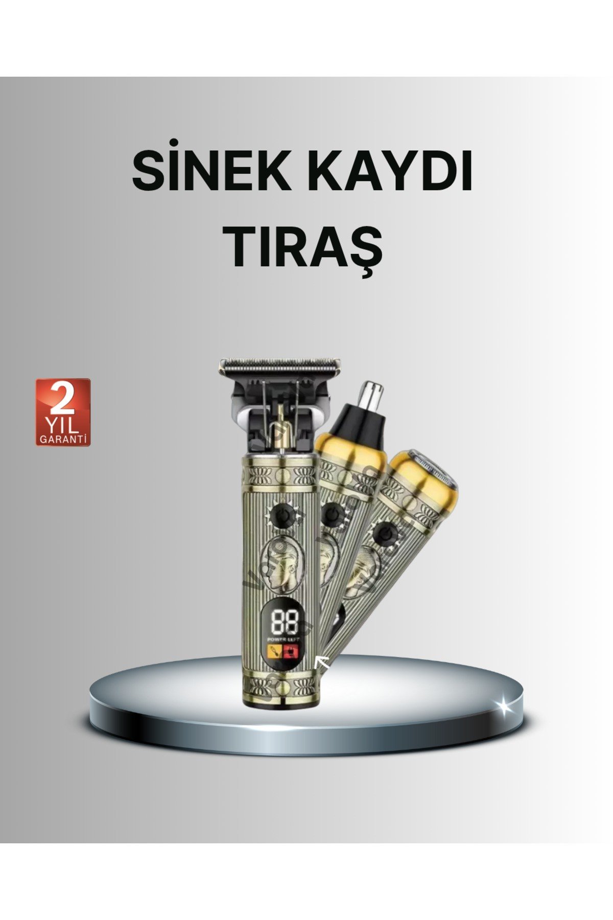 T Bıçaklı Şarjlı Saç Kesme ve Sakal Düzeltici – Burun Trimmerlı 2’si 1 Arada Set