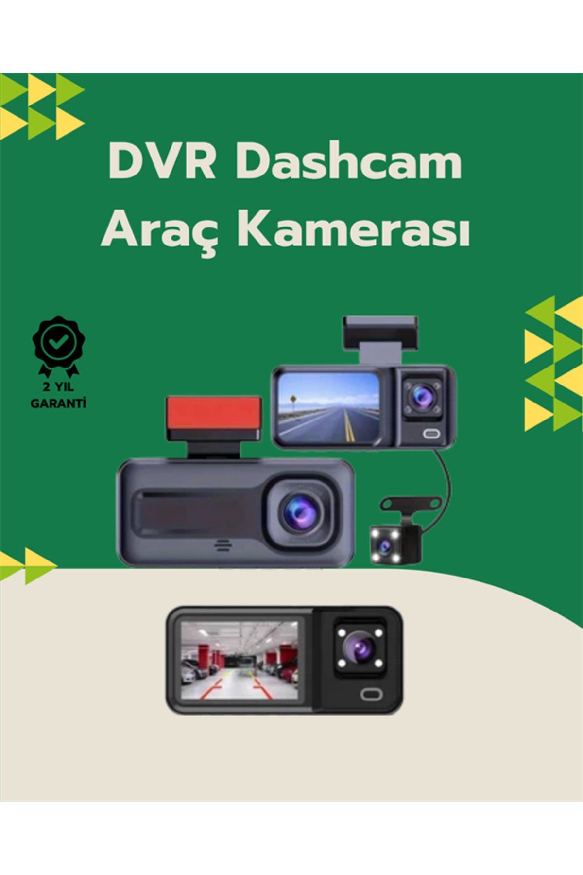 Tam Kapsamlı Araç Güvenliği: 3 Kameralı Full HD Kayıt Sistemi ile Ön, İç ve Arka Görüş