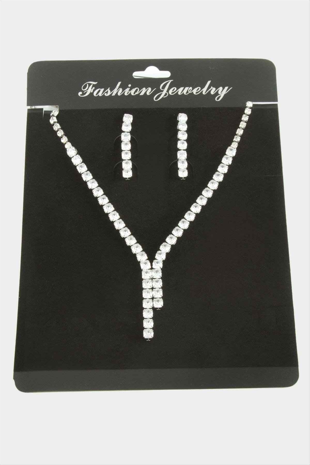 Tamtur Zirkon Taşlı Lüks Set Kolye 5 mm