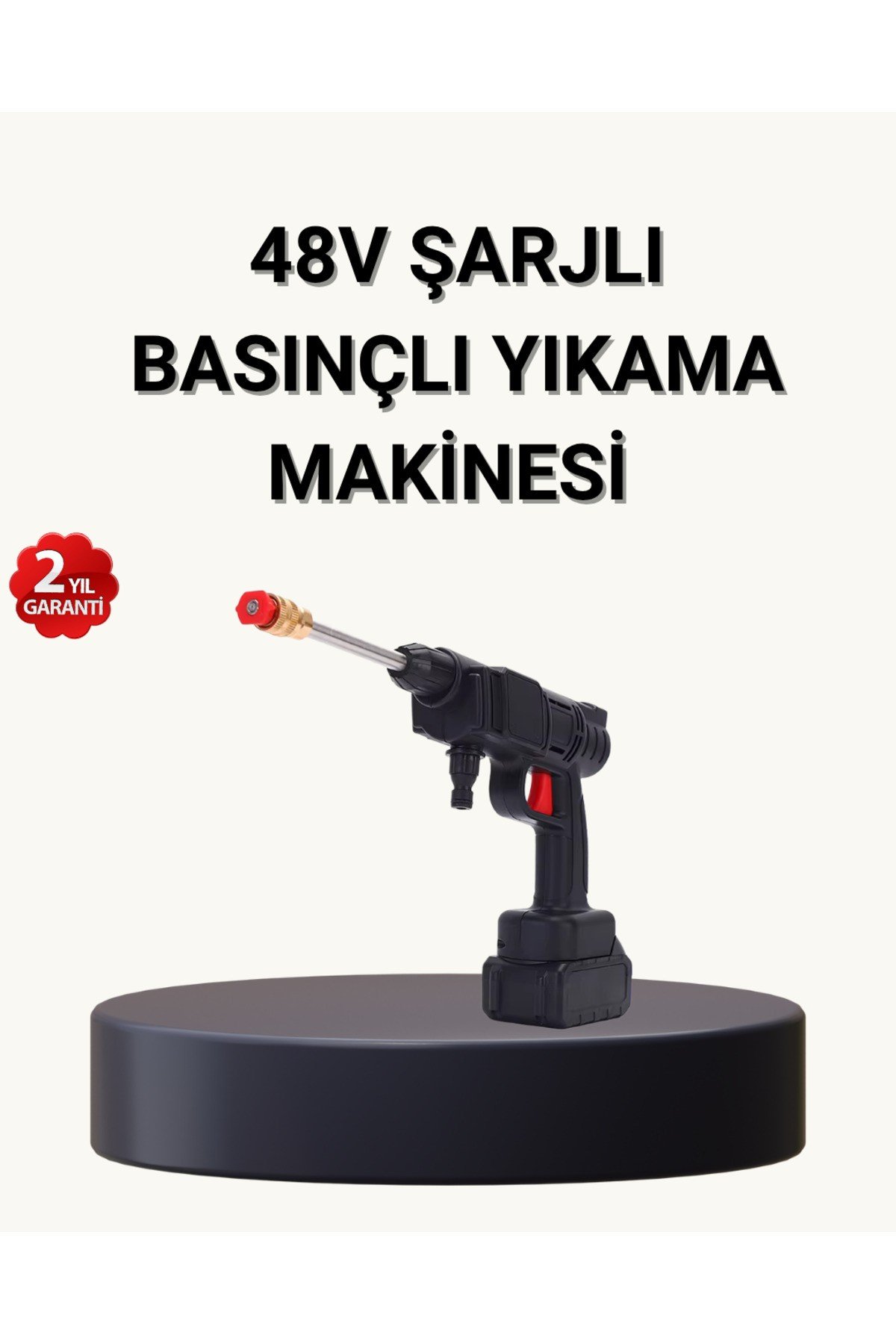 Taşınabilir Basınçlı Yıkama Makinesi – 5m Hortumlu, Köpük Şişeli, 48V Güçlü