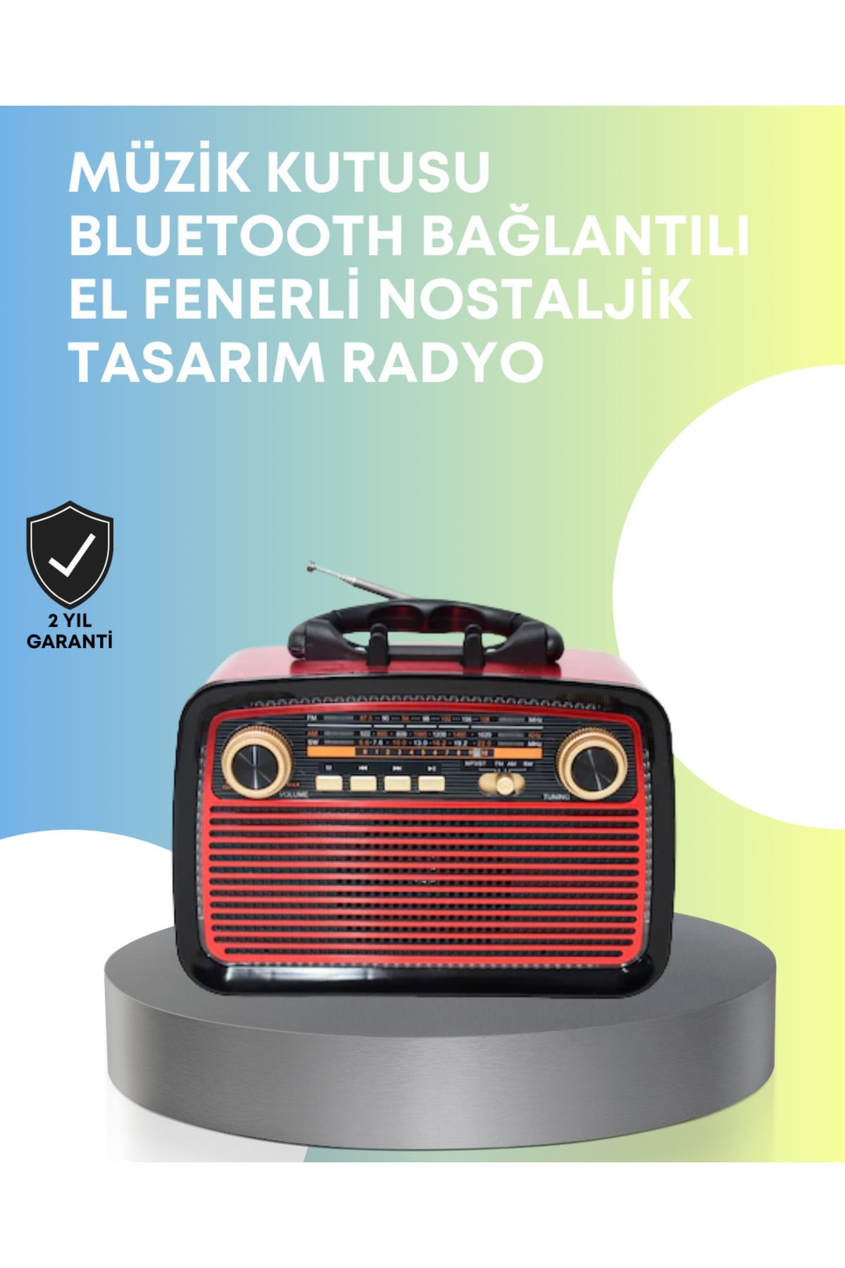 Taşınabilir Bluetooth Hoparlör – Modern Teknoloji ile Nostaljik Radyo Deneyimi, FM/AM Fonksiyon