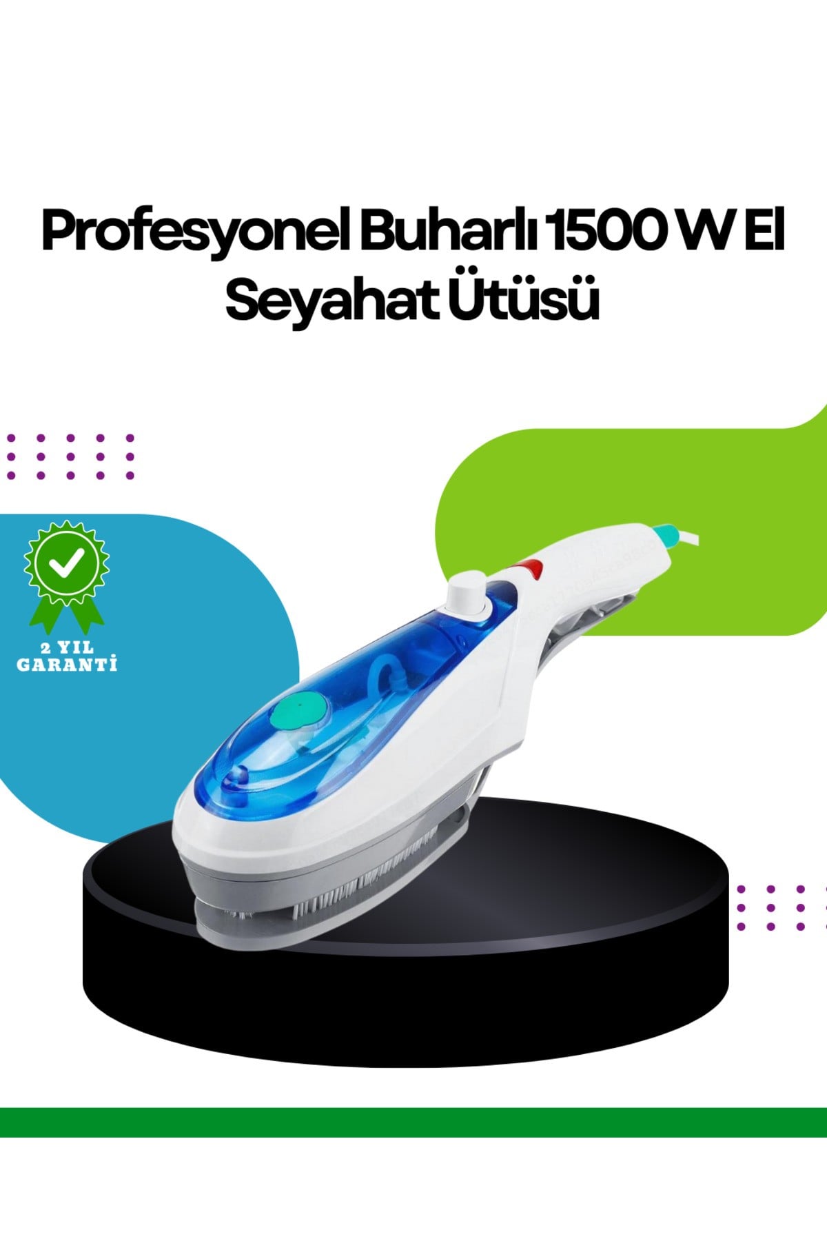 Taşınabilir Buharlı Ütü 1500W | Giysilerde Yanık Bırakmaz, Kokuyu Giderir