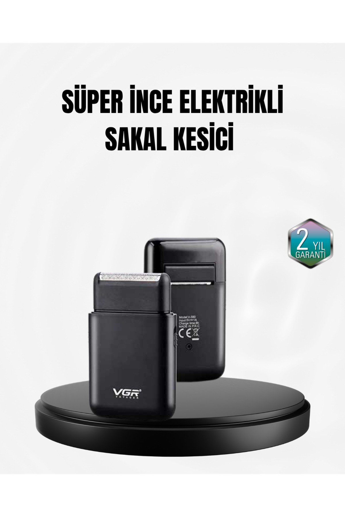 Taşınabilir Elektrikli Tıraş Makinesi USB Şarjlı 5W Motor ve 0.3 mm Hassas Kesim