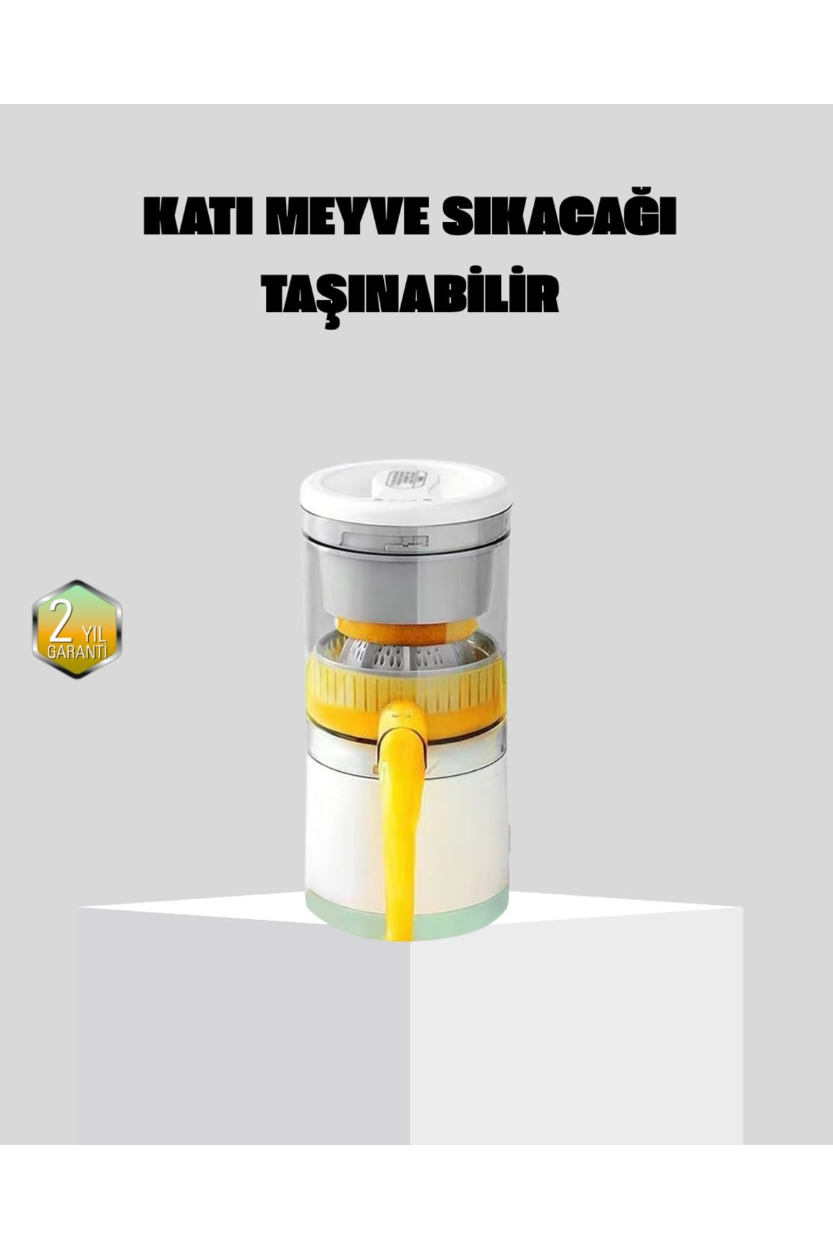 Taşınabilir Katı Meyve Sıkacağı – 45W Güçlü Motor, Çift Kesici Bıçak, USB Şarjlı ve