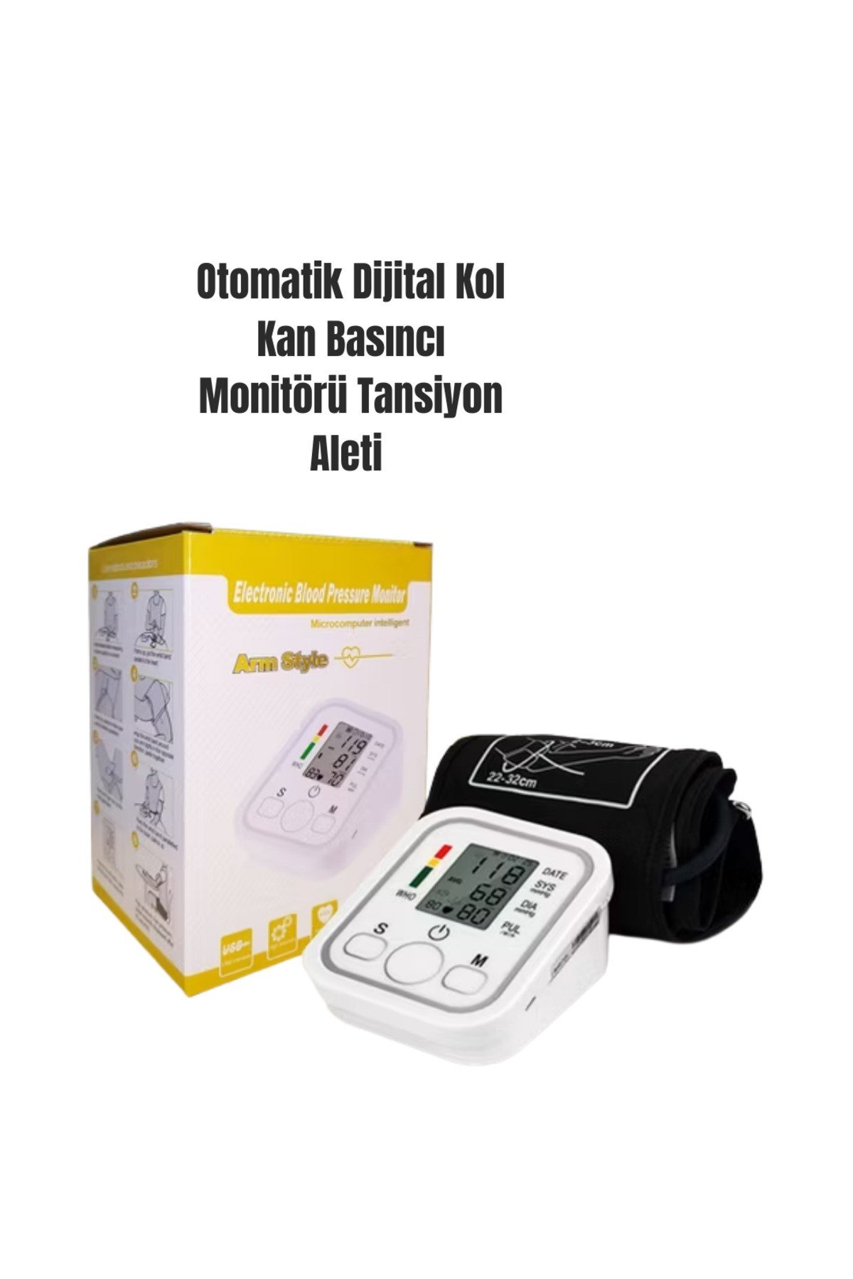 Taşınabilir Pil ve USB Girişli Tansiyon Aleti