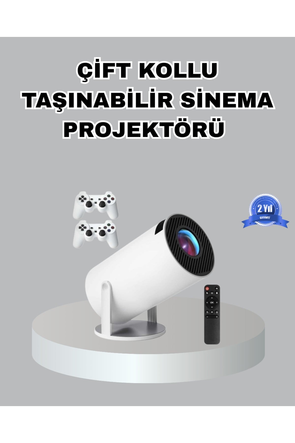 Taşınabilir Projeksiyon Cihazı 4K Destekli Wi-Fi Kablosuz Ekran Yansıtma