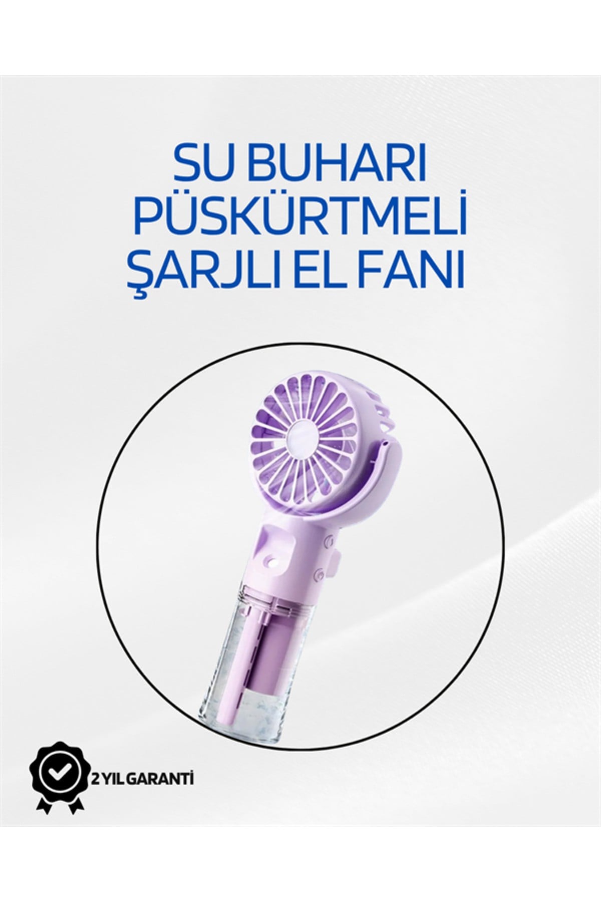 Taşınabilir Şarjlı Su Sisi Püskürtmeli Mini El Fanı – 4 Hız Ayarı, Tip-C Şarjlı, Sessiz