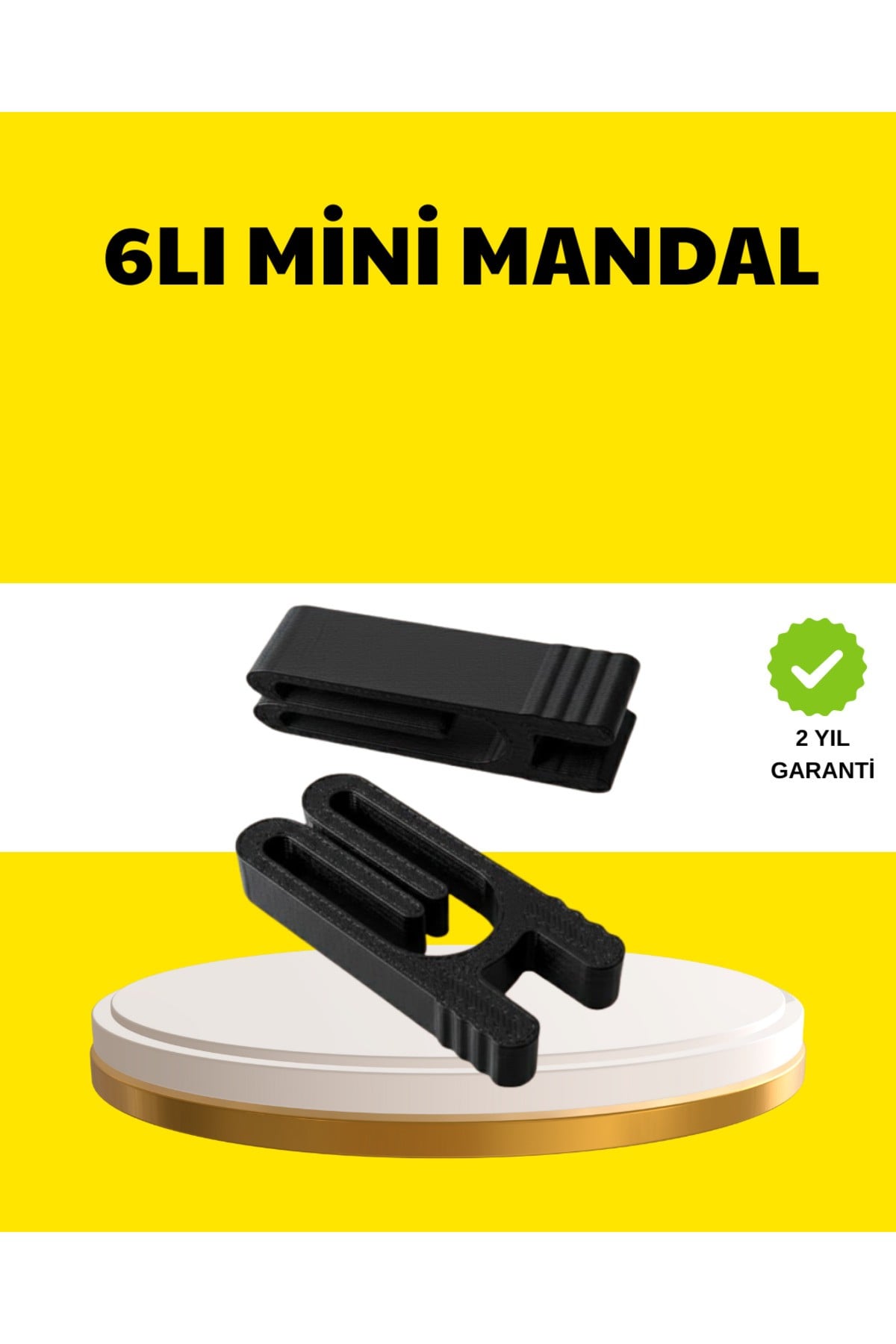 Tekrar Kullanılabilir Poşet Mandalı Siyah 6’lı Set
