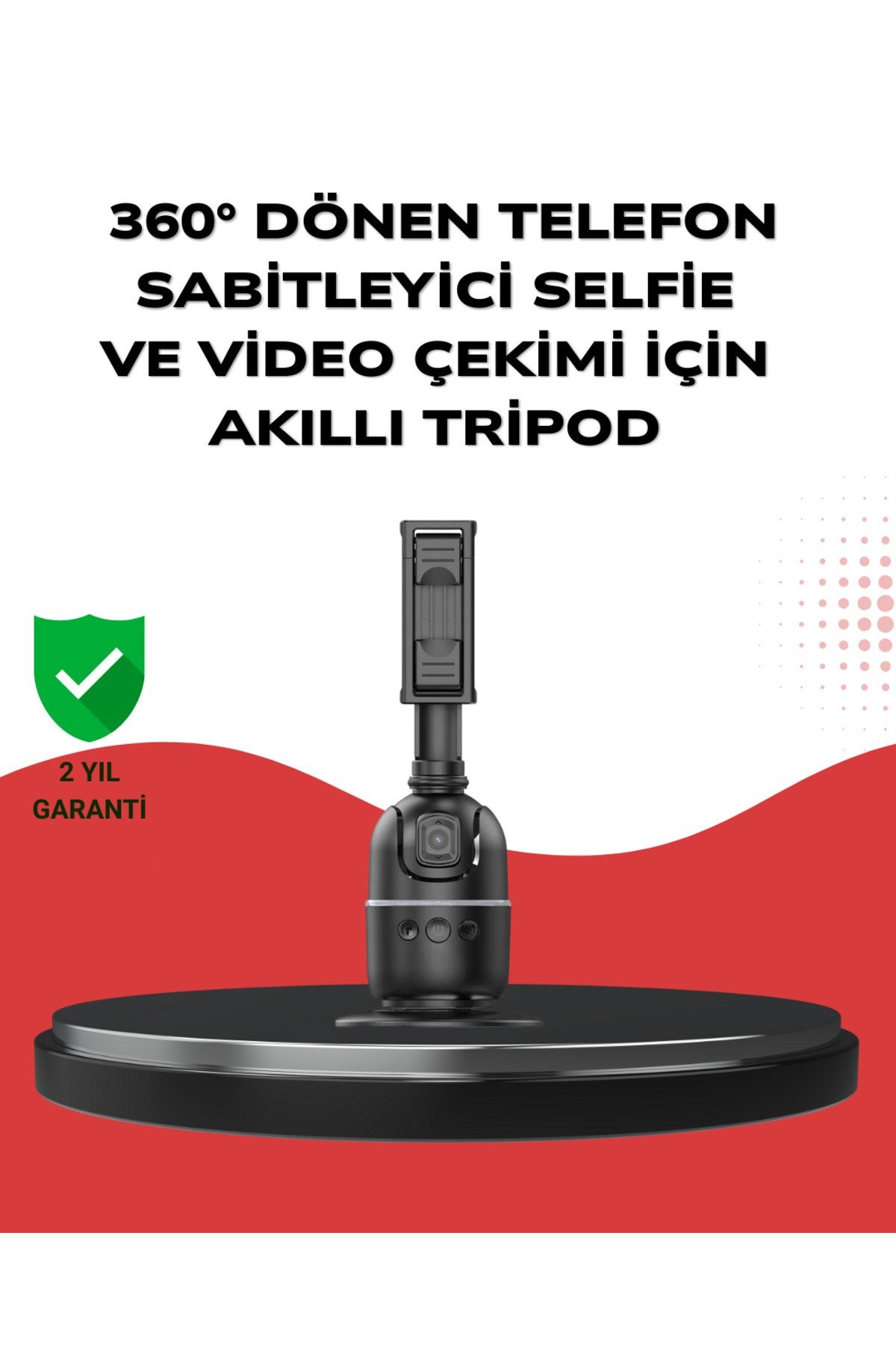 Telefon ve Kamera Uyumlu 360° Otomatik Takipli Akıllı Masa Tripodu