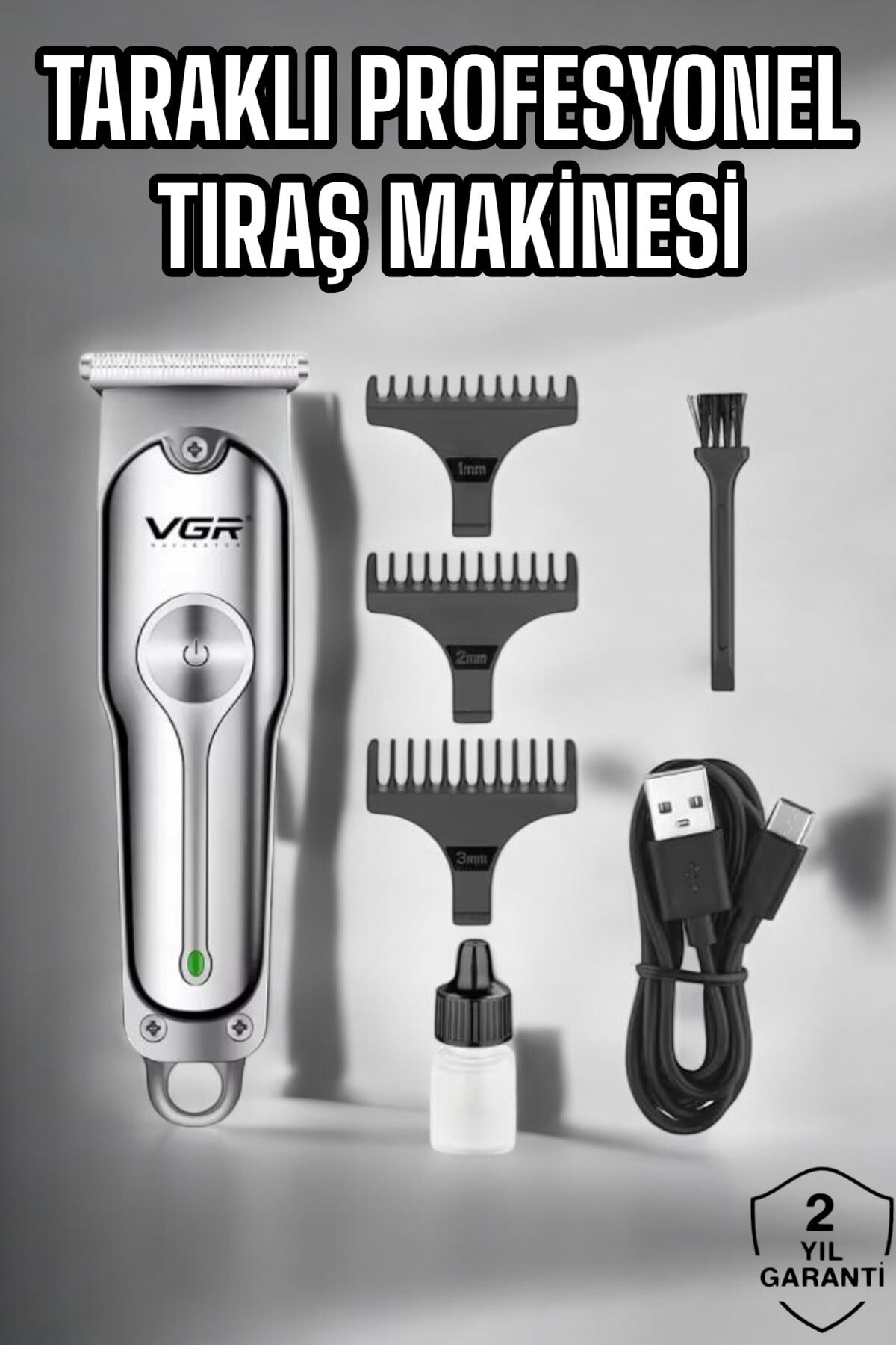 Tıraş Makinesi Paslanmaz Çelik Taraklı Güçlü Motor