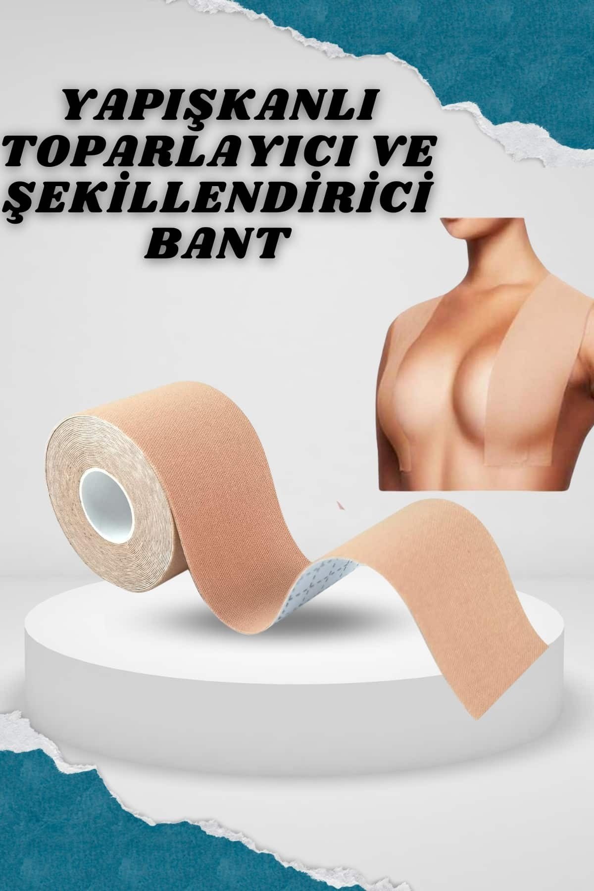 Toparlayıcı Göğüs Bandı Şekillendirici Ten Rengine Uygun Esnek Hassas Ciltlere Uygun