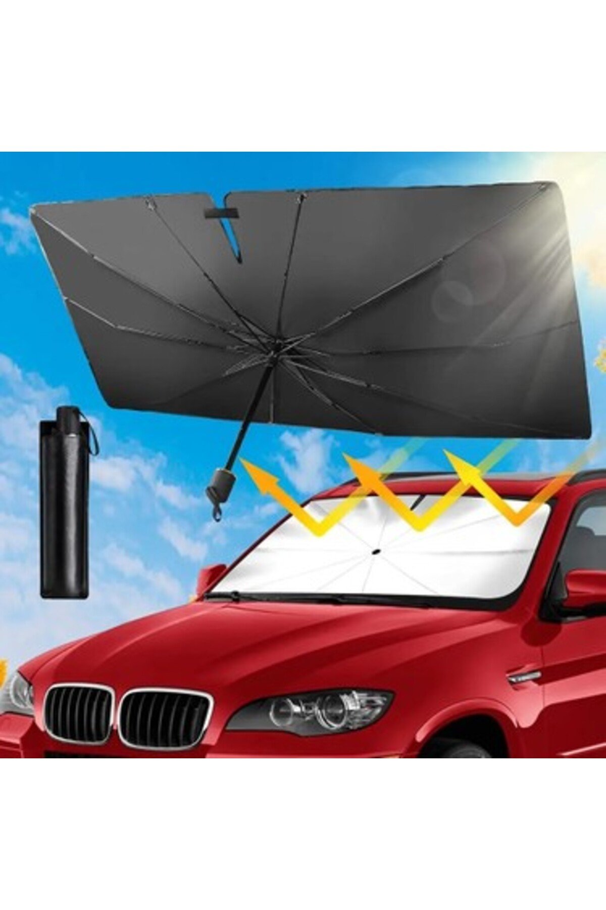 Toyota C-HR, Nissan Qashqai, VW Golf, Renault Fluence, Hyundai Elantra Uyumlu Oto Şemsiye