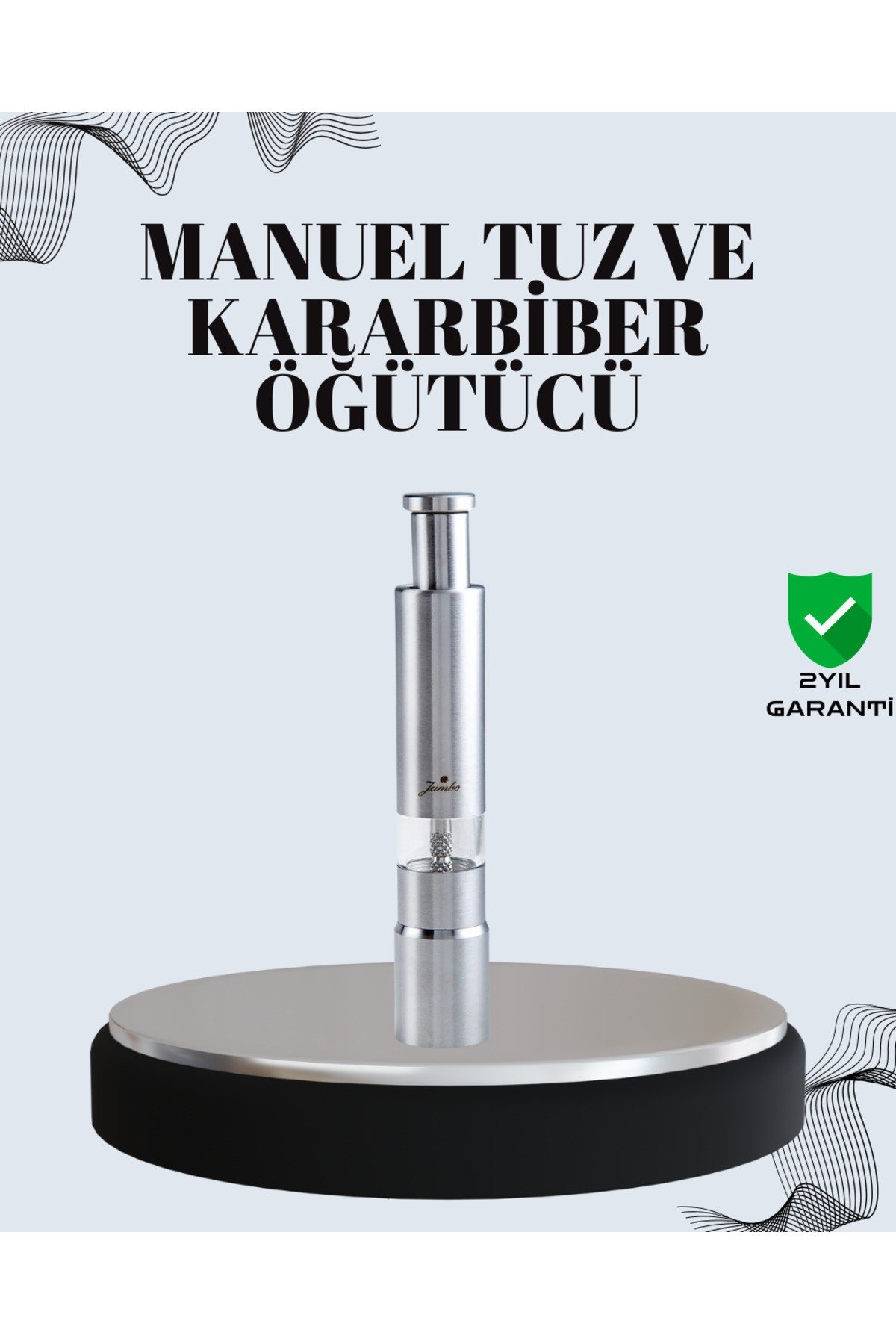 Tuz ve Kararbiber Öğütücü - Şeffaf Akrilik Hazne