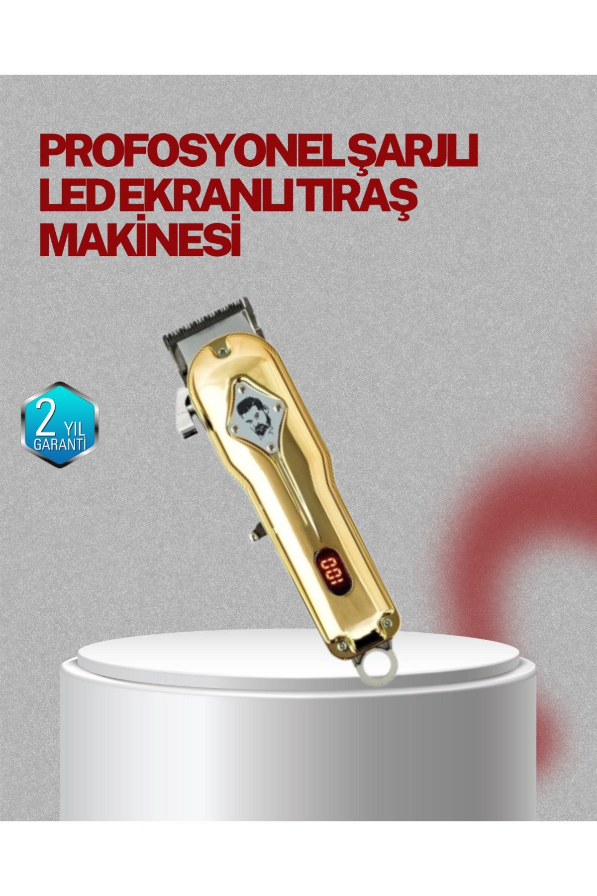 Type-C Şarjlı LCD Ekranlı Profesyonel Saç Sakal Tıraş Makinesi