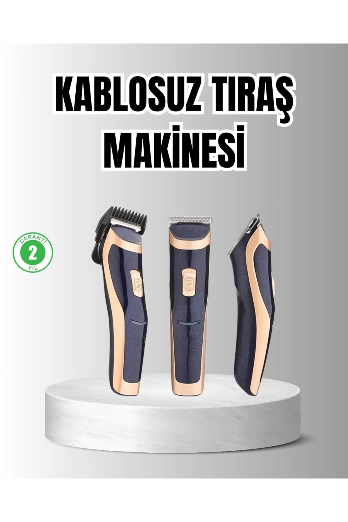Unisex Şarjlı Saç ve Sakal Tıraş Makinesi – Ayarlanabilir Tarak Başlıkları, Sessiz Motor