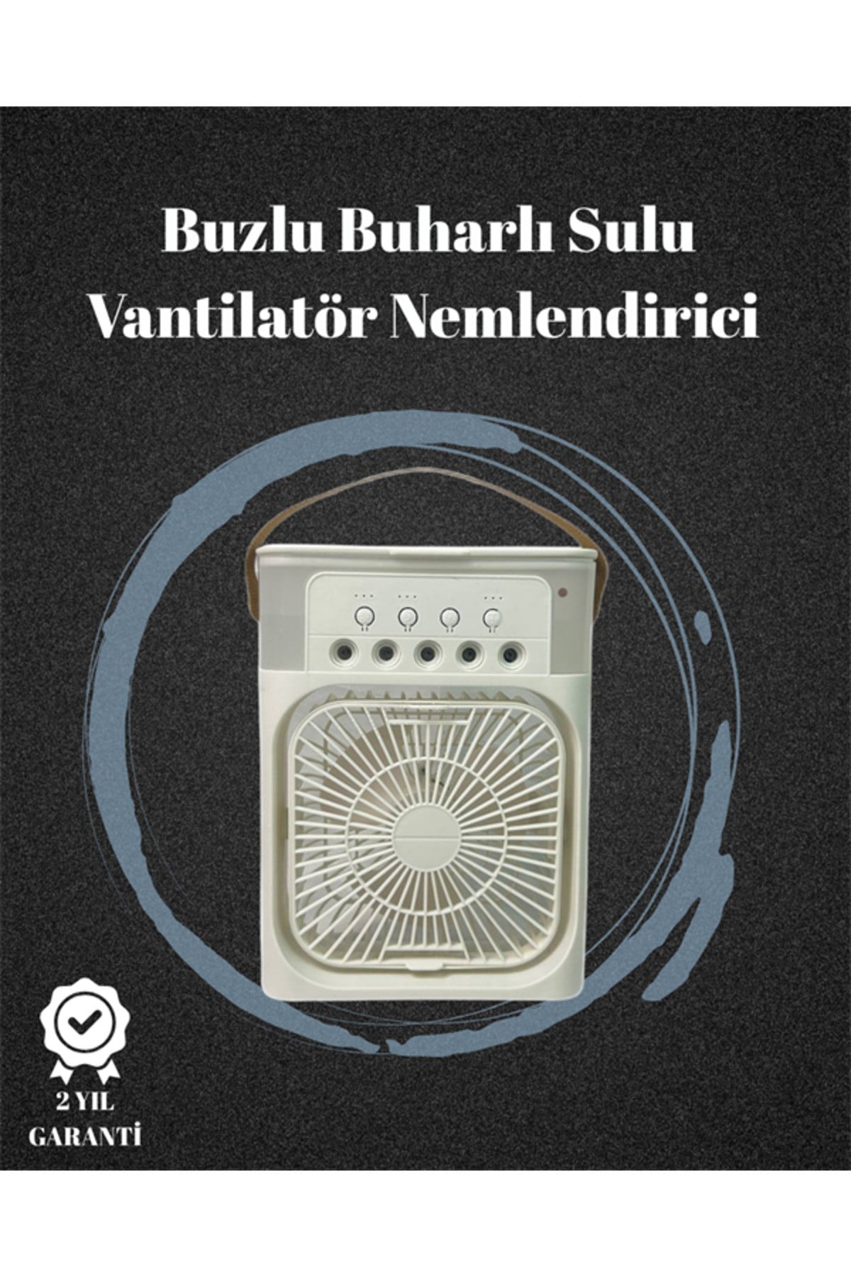 USB Bağlantılı 3'ü 1 Arada Nemlendirici Mini Klima Fan | 7 Renk Işıklı