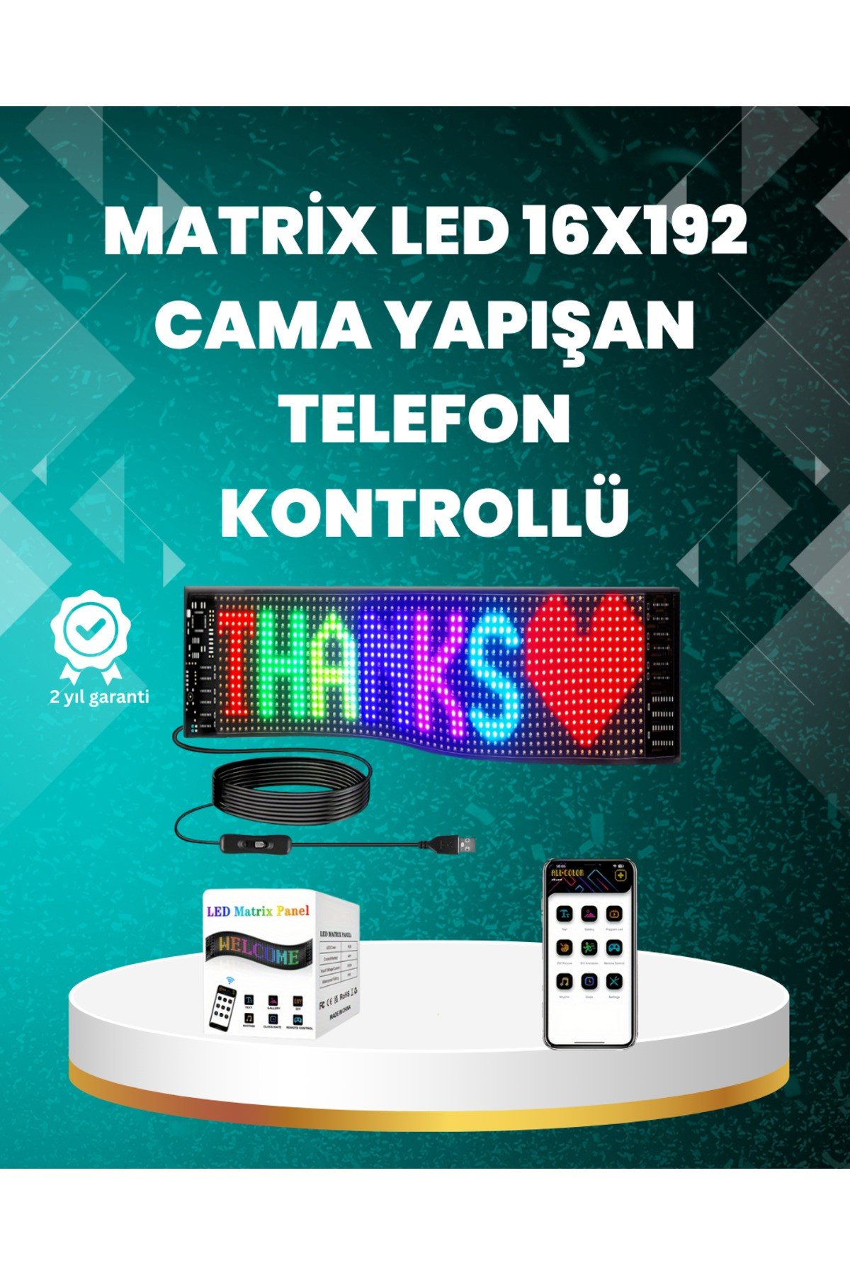 USB ile Çalışan Renkli Esnek LED Panel Işıklı Led Kayan Yazı Özellikli