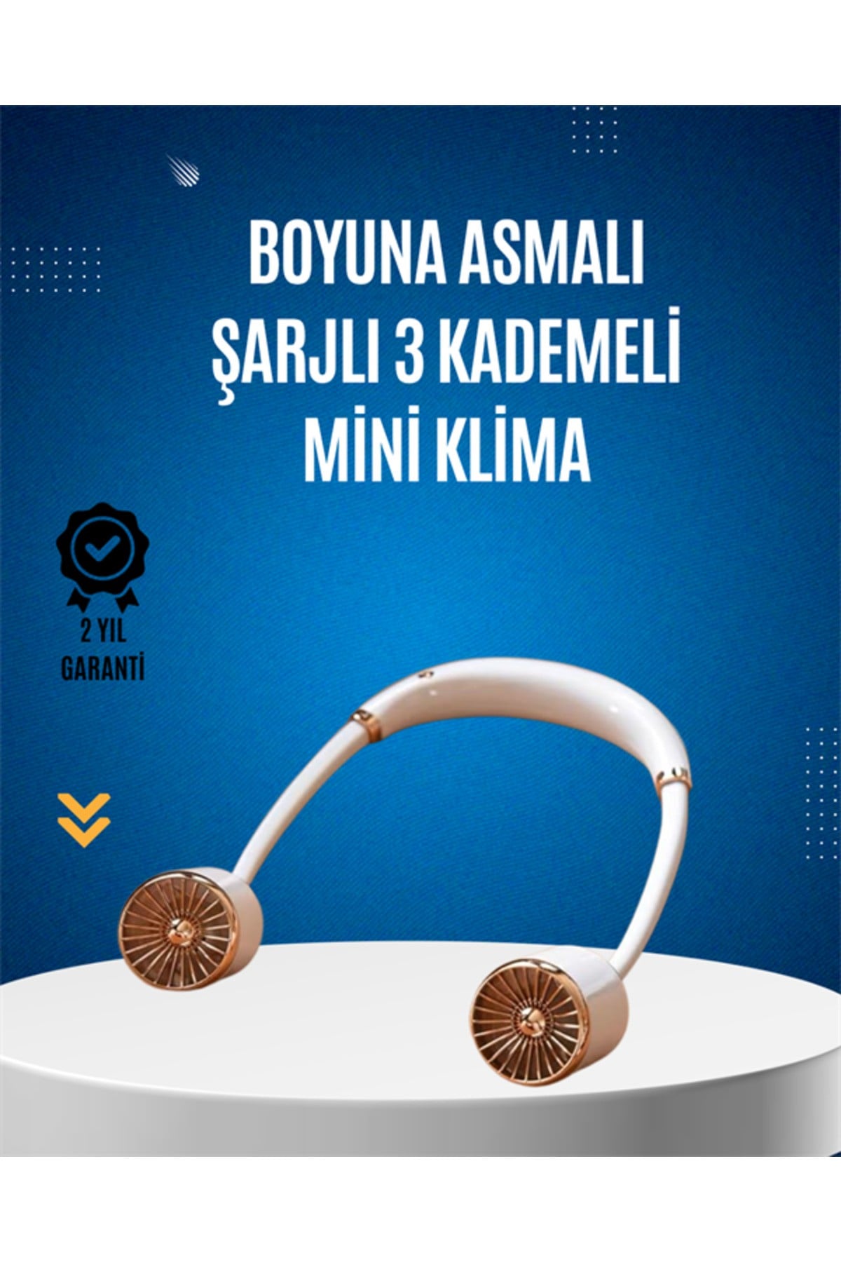 USB Şarjlı Boyun Fanı | Hafif, Katlanabilir, Taşınabilir, Düşük Gürültülü Fan