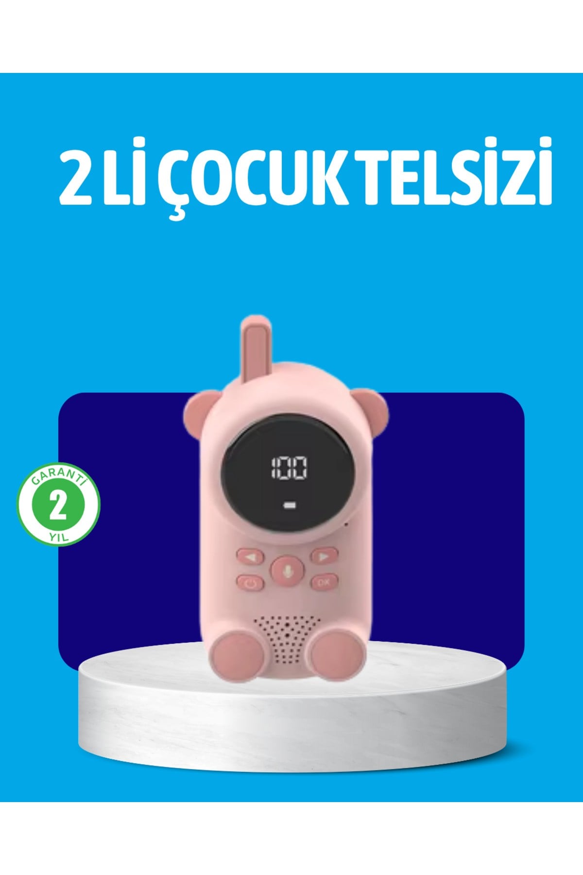 USB Şarjlı Çocuk Telsizi – Renkli Ekran, VOX Modu, Kompakt Tasarım