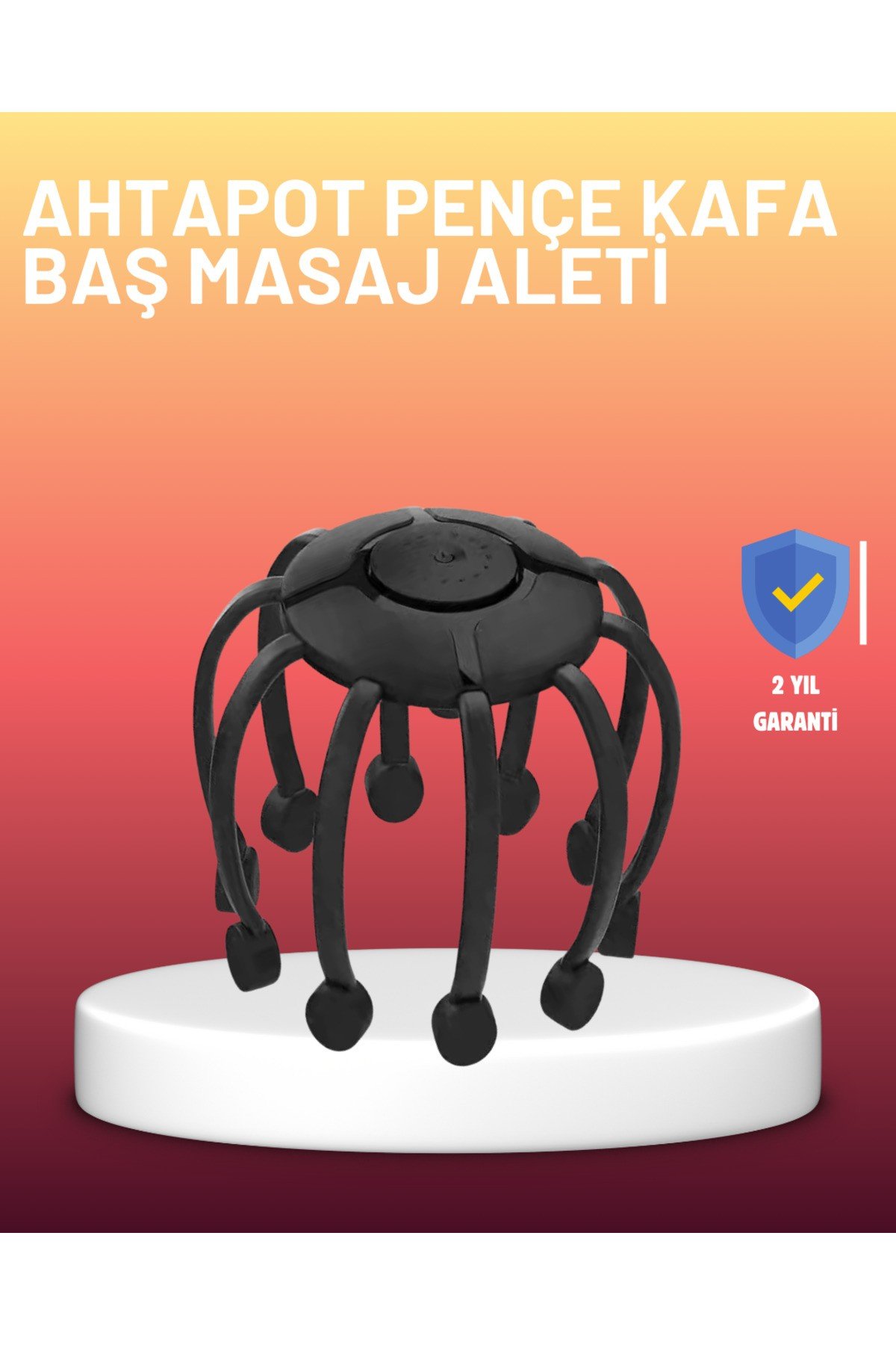 USB Şarjlı Kafa Masaj Aleti 3 Modlu 8 Başlıklı Stres Giderici