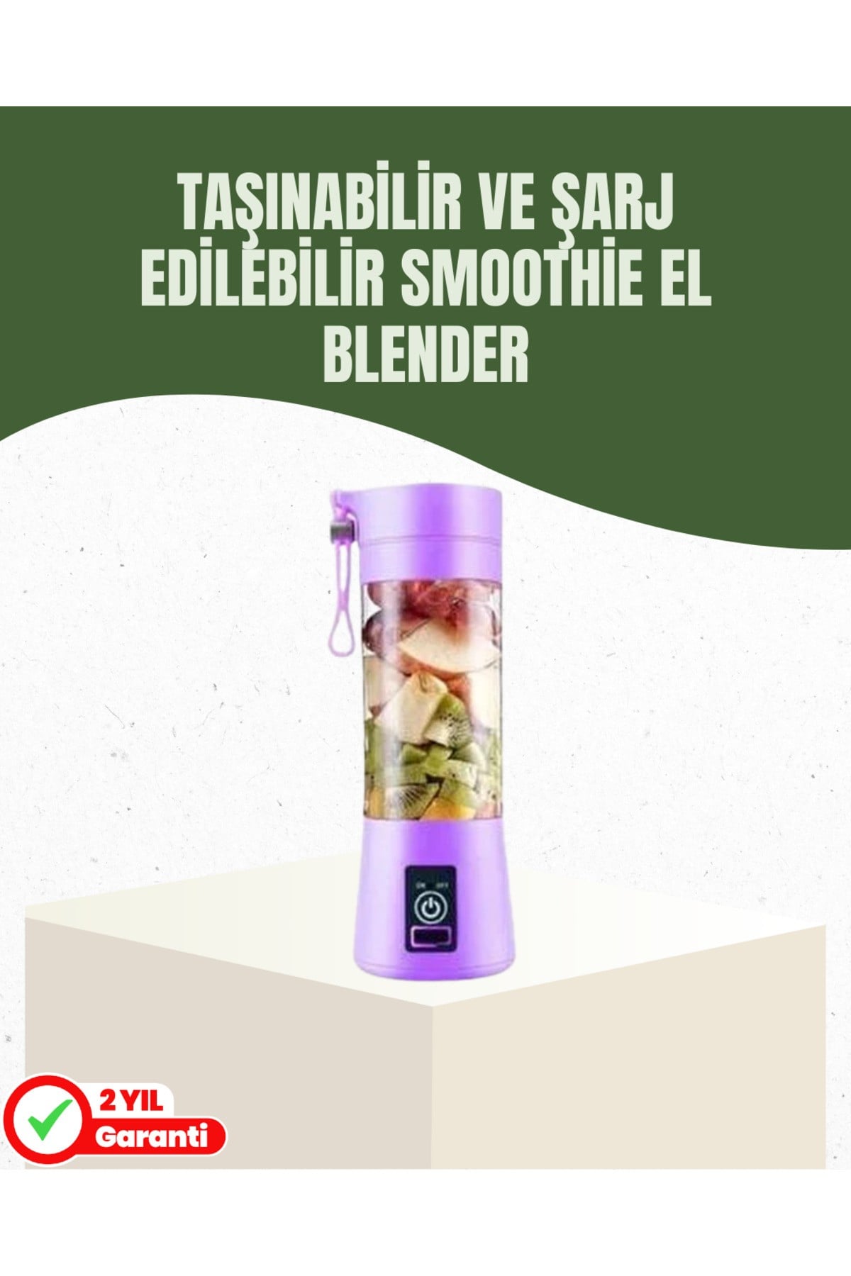 USB Şarjlı Portatif Blender 380ml Çelik 304 Bıçaklı Mobil Smoothie Maker