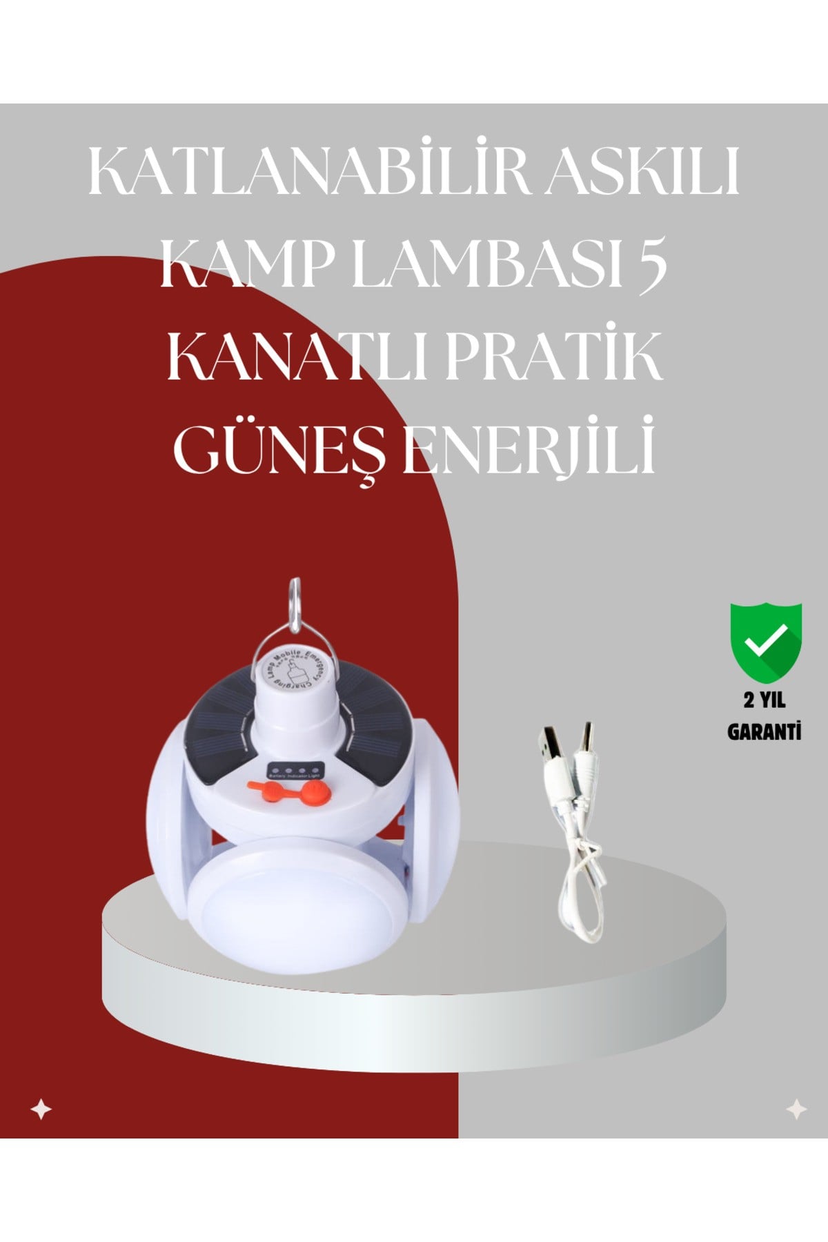 Uzaktan Kumandalı, 360 Derece Katlanabilir Solar LED Aydınlatma Çadır Lambası