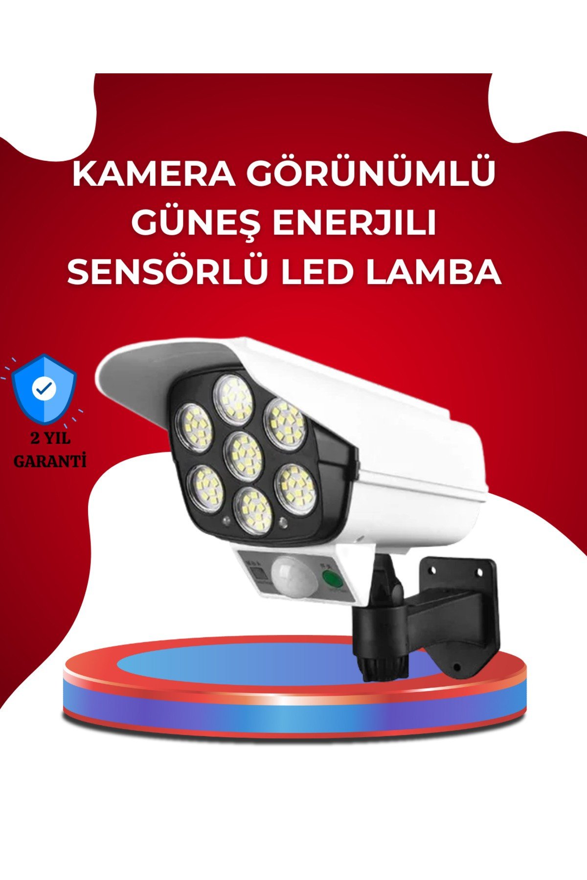 Uzaktan Kumandalı Güneş Enerjili LED Güvenlik Lambası Kamera Tipi Hareket Sensörlü