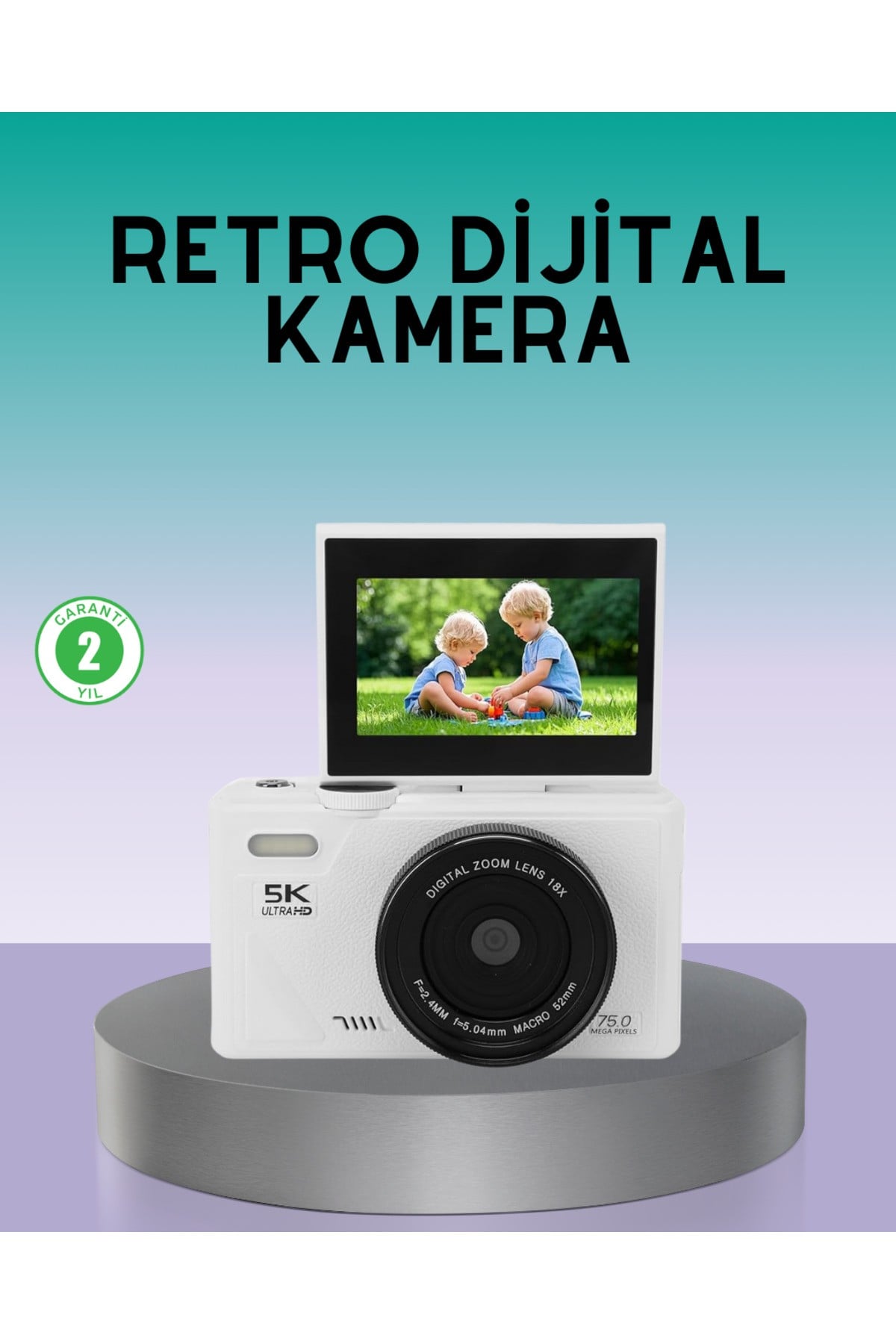 WiFi Bağlantılı 5K Ultra HD Dijital Kamera 75MP Otofokus