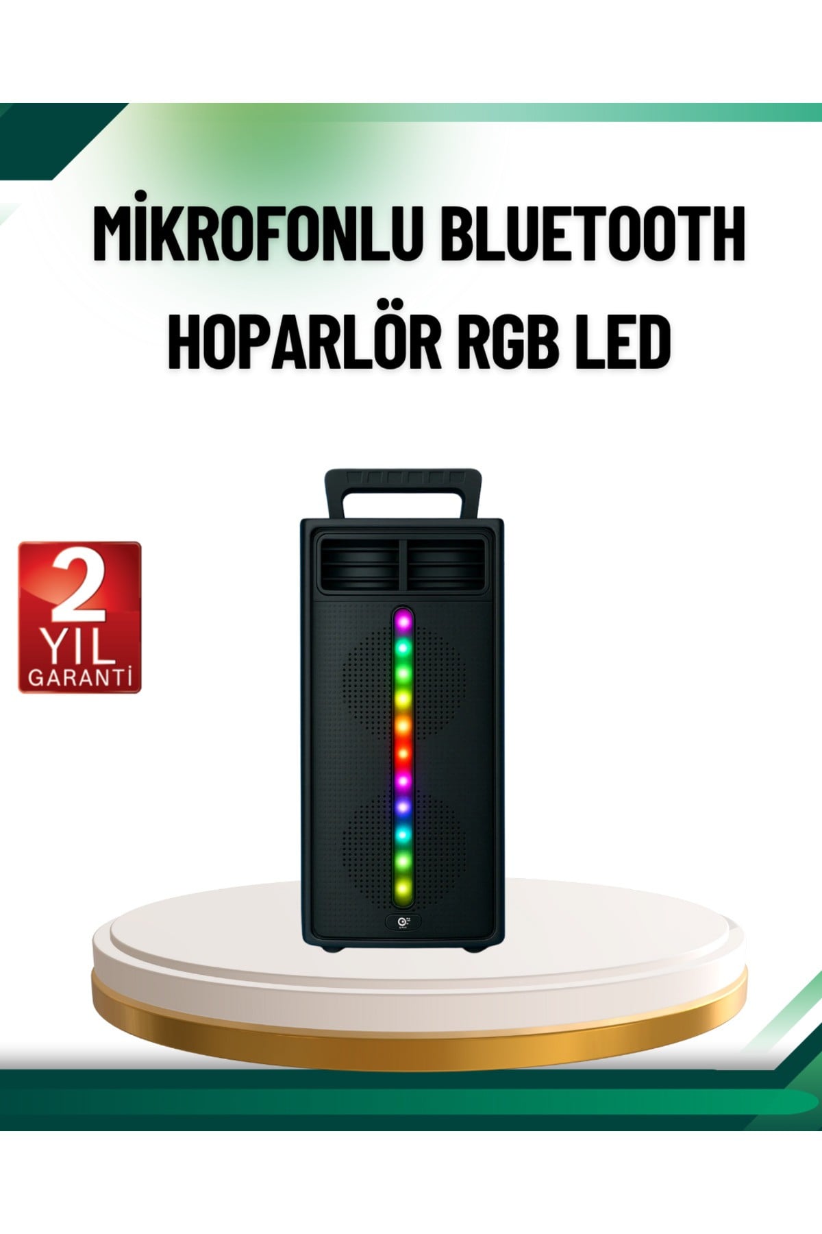 XMPDBY Şarjlı Işıklı Bluetooth Hoparlör | USB, AUX, TF Kart ve (01454) Radyo Destekli