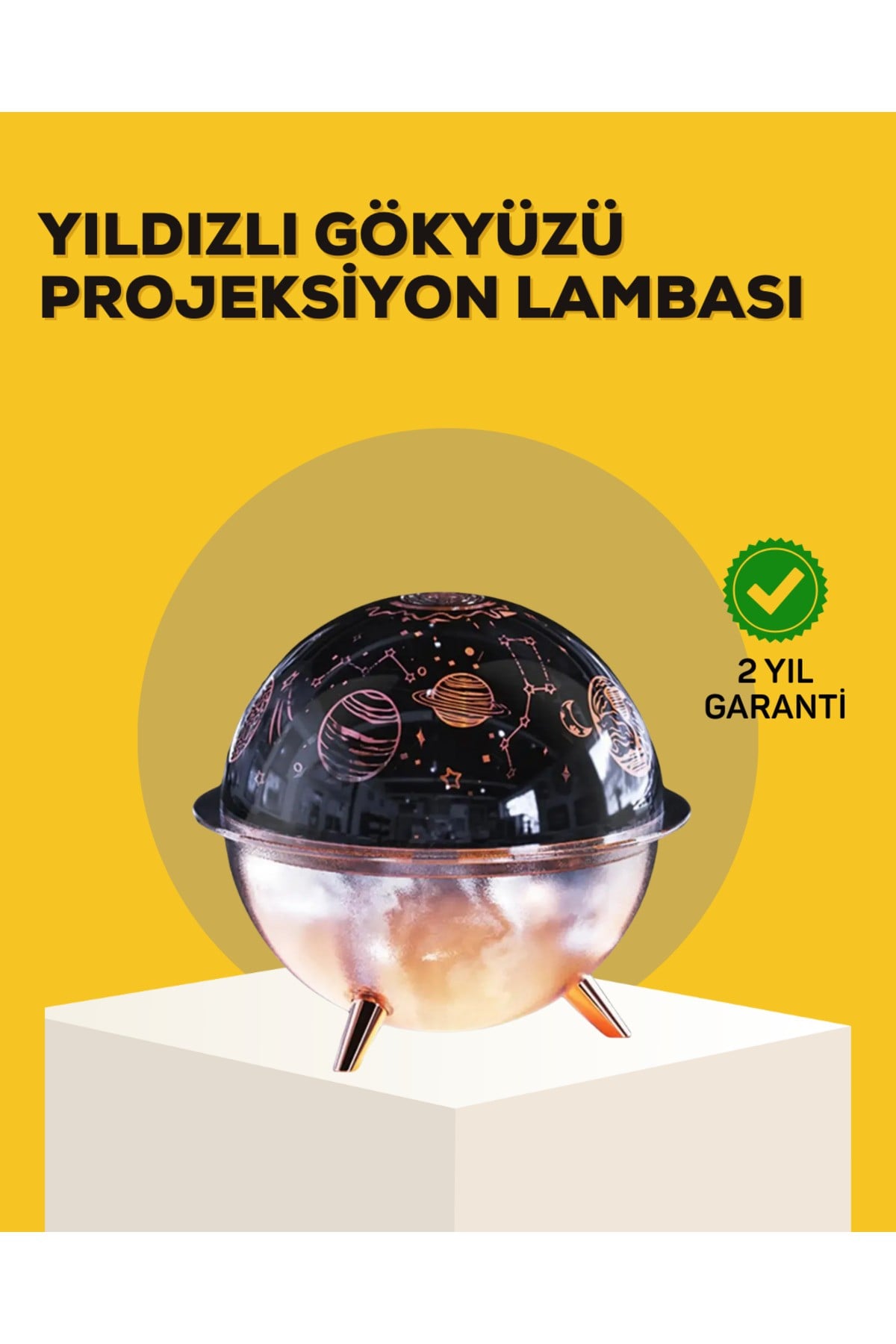Yıldızlı Gökyüzü Efektli Uzay Temalı Nemlendirici Lamba
