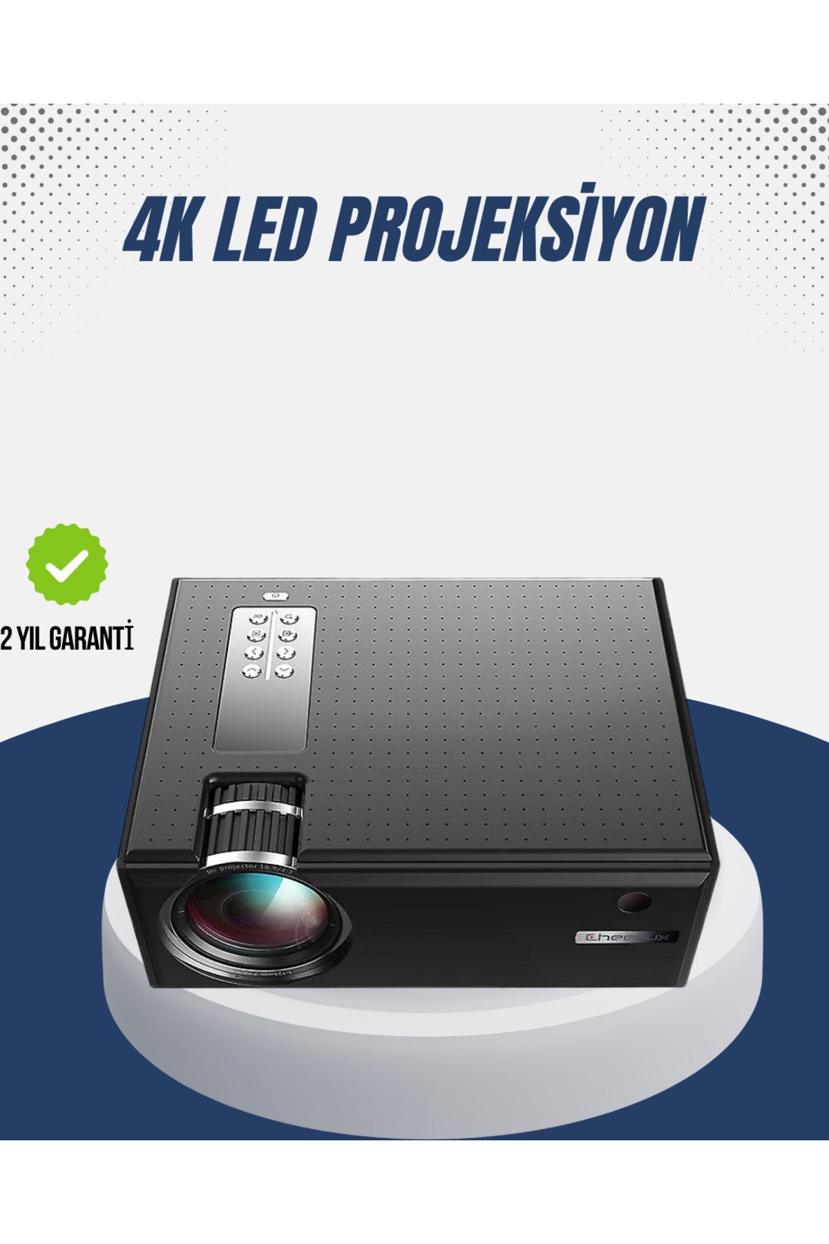 Yüksek Çözünürlüklü Projektör, HDMI/USB, Kumandalı, Eğitim ve Sunum Uygun