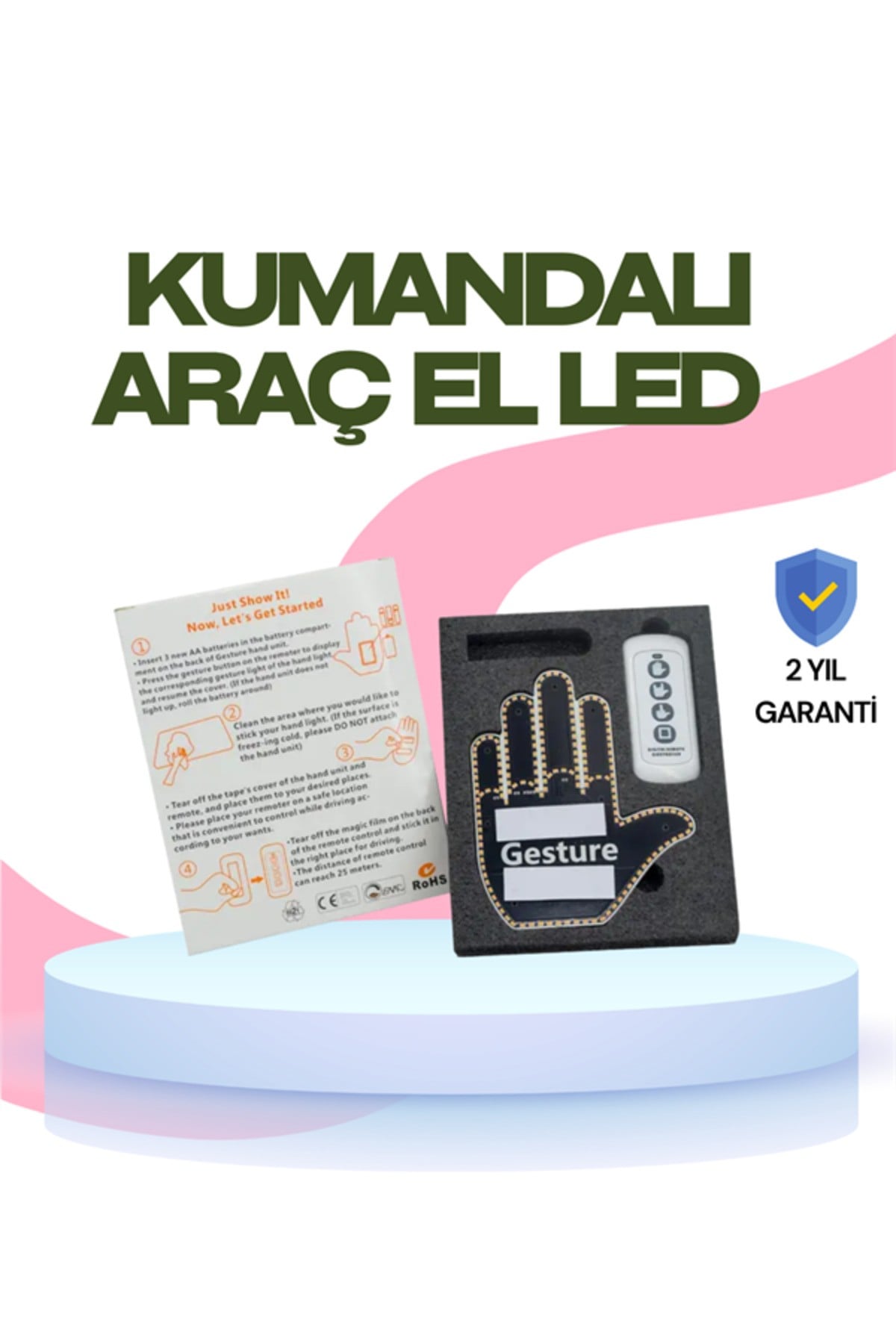 Yüksek Görünürlüklü Otomobil Jest Işığı – 3 Modlu LED Arka Cam Aksesuarı, Pratik ve Eğ