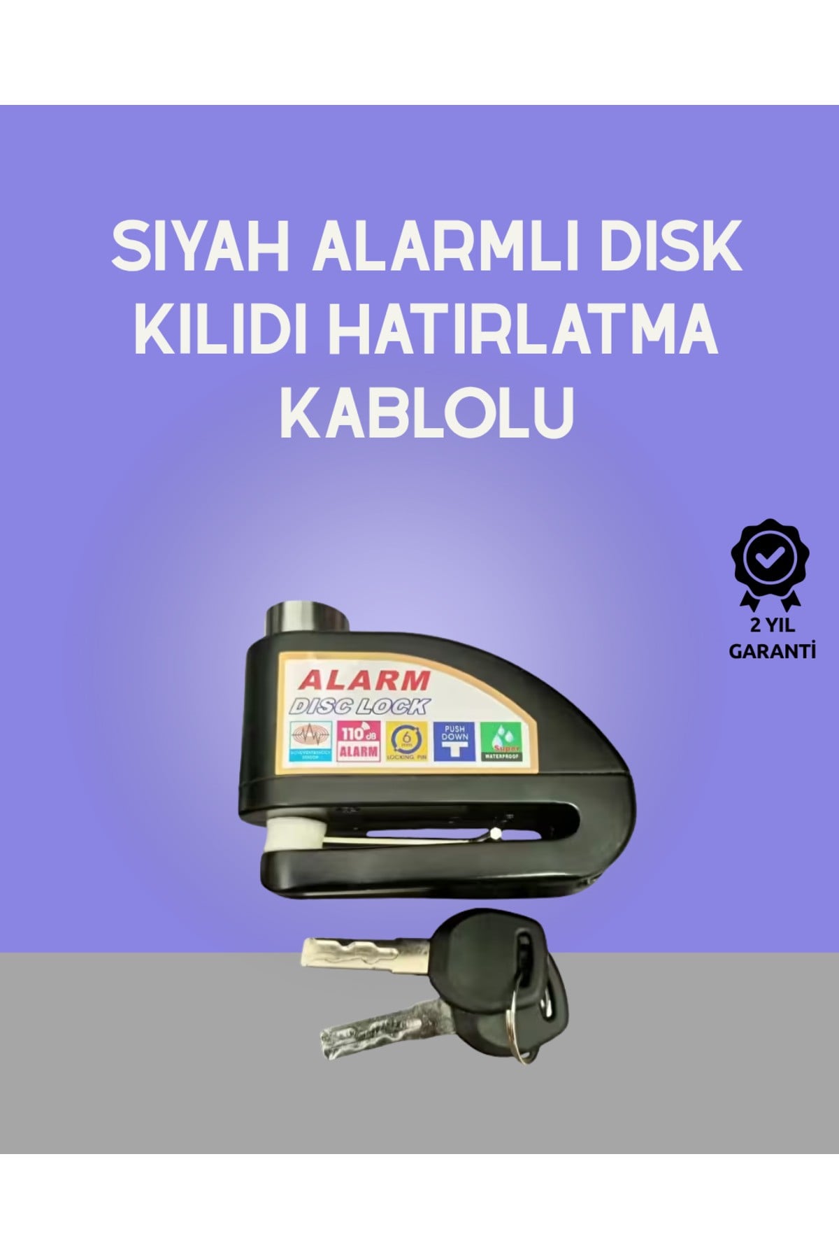 Yüksek Sesli 110dB Çelik Disk Kilidi Su Geçirmez
