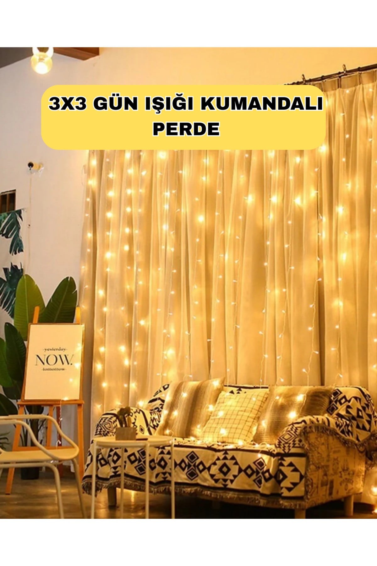 Zaman Ayarlı 8 Modlu Günışığı Perde Led Işık USB Çalışma