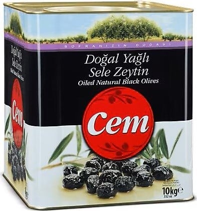 CEM SİYAH ZEYTİN SELE TENEKE 10KG (201-230)