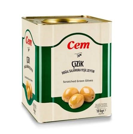 CEM YEŞİL ZEYTİN ÇİZİK TENEKE 10KG (261-290)