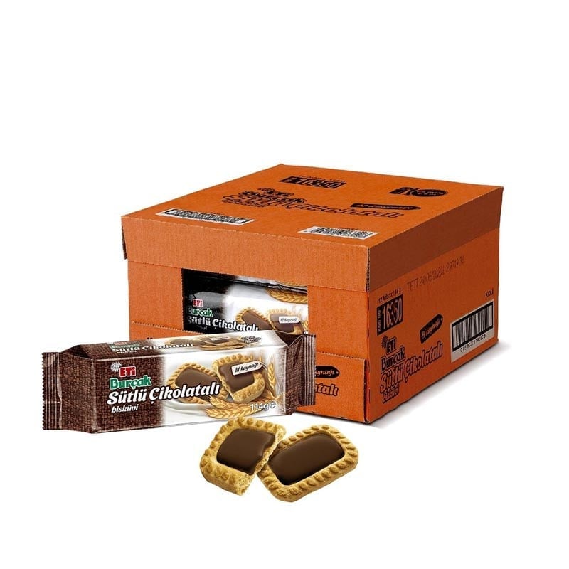 ETİ BURÇAK SÜTLÜ ÇİKOLATALI 114GR*12