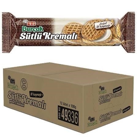 ETİ BURÇAK SÜTLÜ KREMALI 100 GR*12