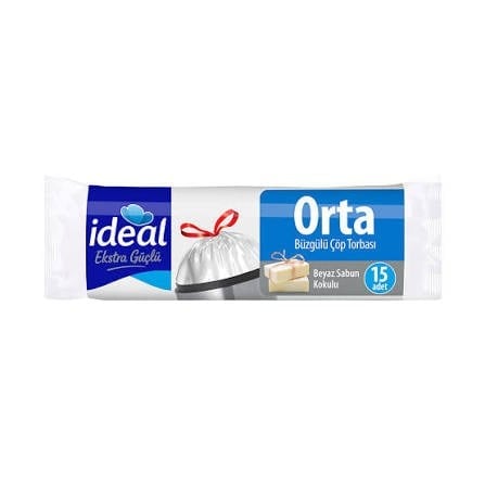 İDEAL BÜZGÜLÜ ÇÖP POŞETİ ORTA BEYAZ SABUN