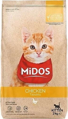MİDOS KEDİ MAMASI TAVUKLU 2 KG