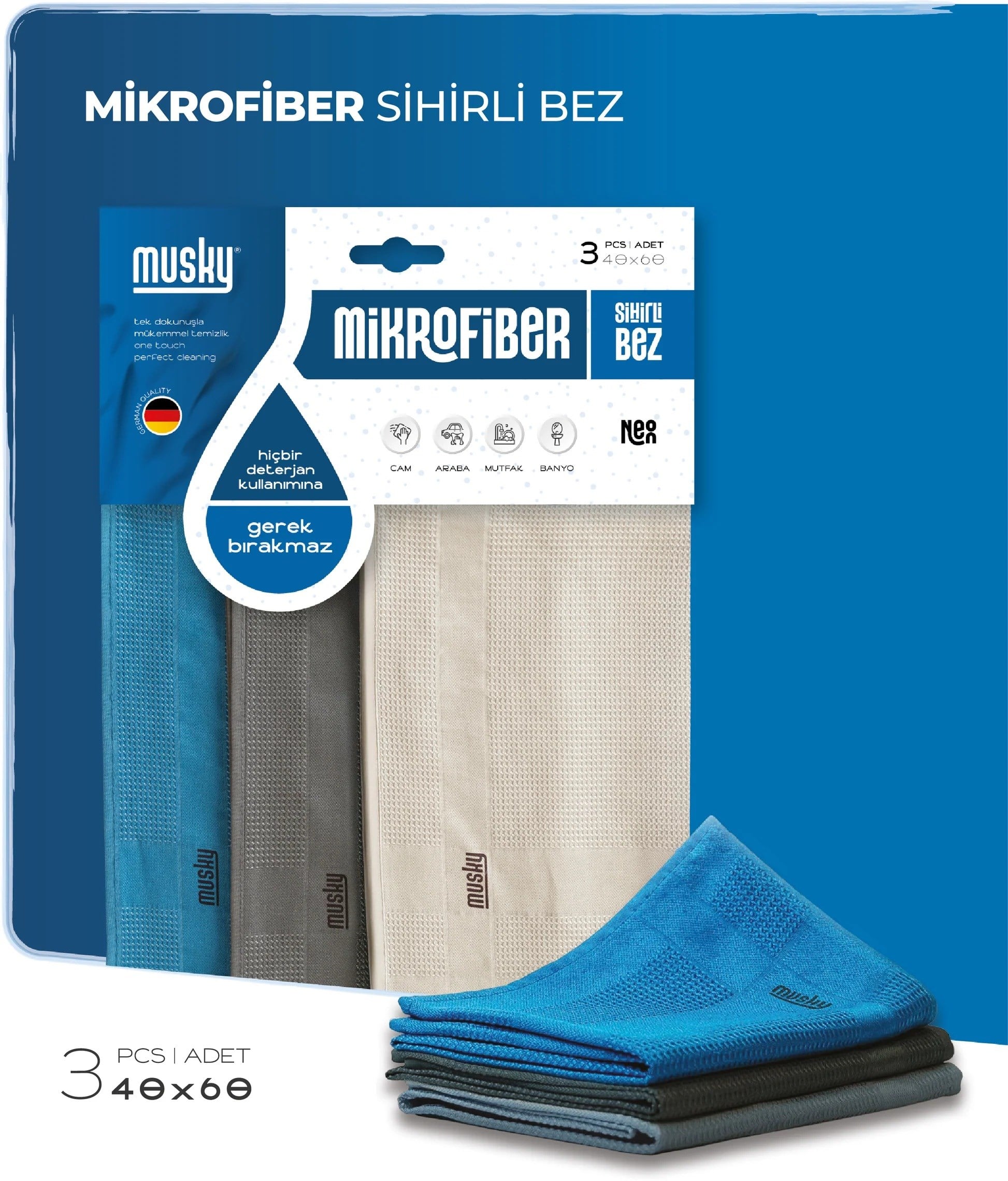 MUSKY 40*60 MİKROFİBER KARTELA SİHİRLİ