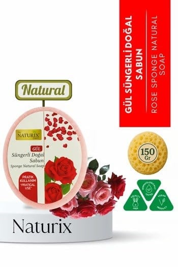 NATURİX SÜNGERLİ GÜL SABUN