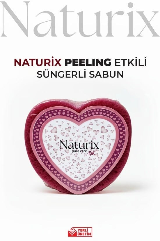 NATURİX SÜNGERLİ SABUN KALPLİ
