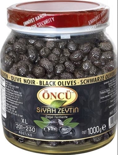 ÖNCÜ SİYAH ZEYTİN 1KG XL-L 201-260KLB*6