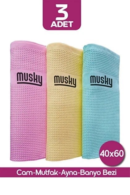SLH-MUSKY 3 LÜ KARTELA 40*60 MİCROFİBER BEZ