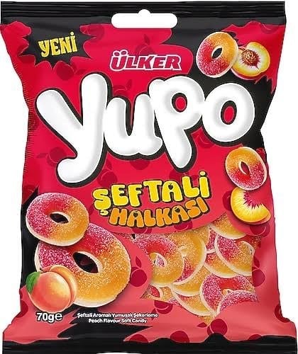 ÜLKER YUPO JELLY ŞEFTALİ HALKASI 70GR*24