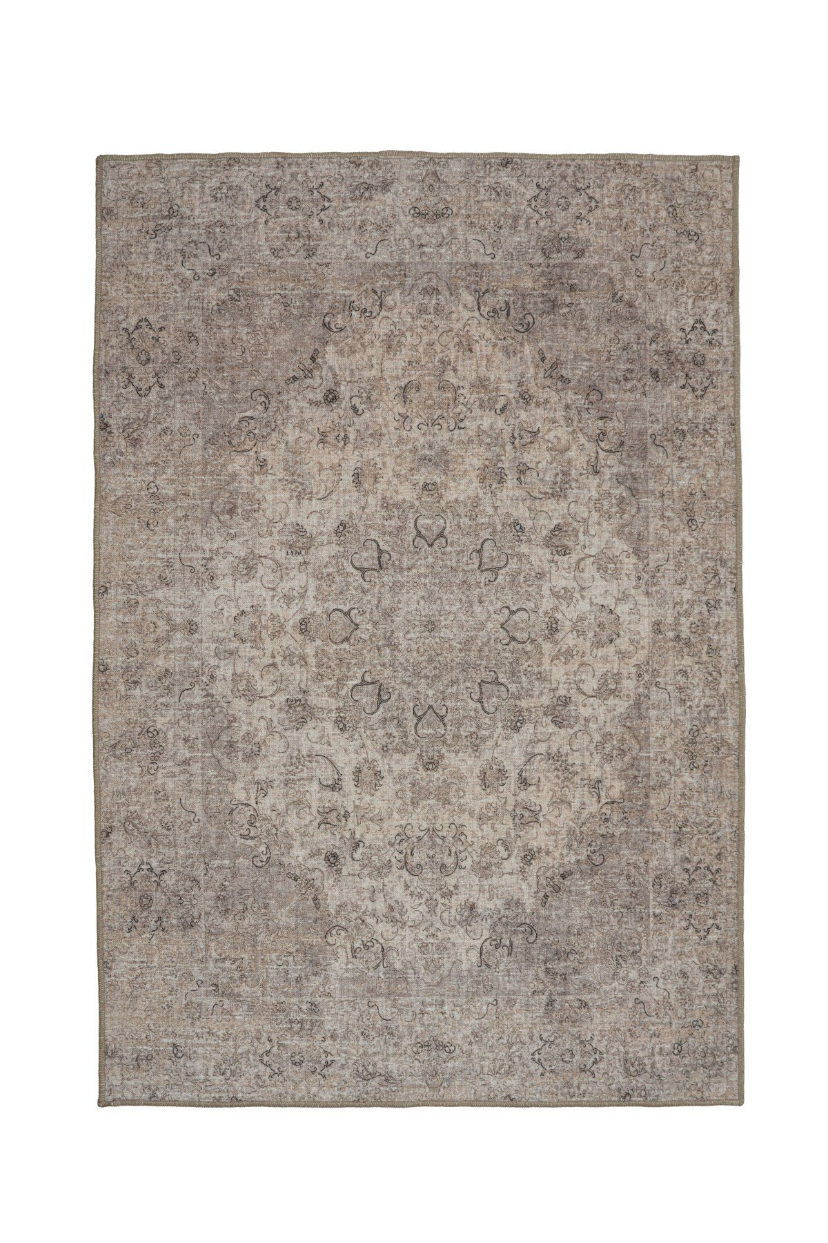 Art Deco Dijital Şönil Halı | Vintage Desenli Halı | Kaymaz Tabanlı | Makinede Yıkanabilir | OART23 160x230