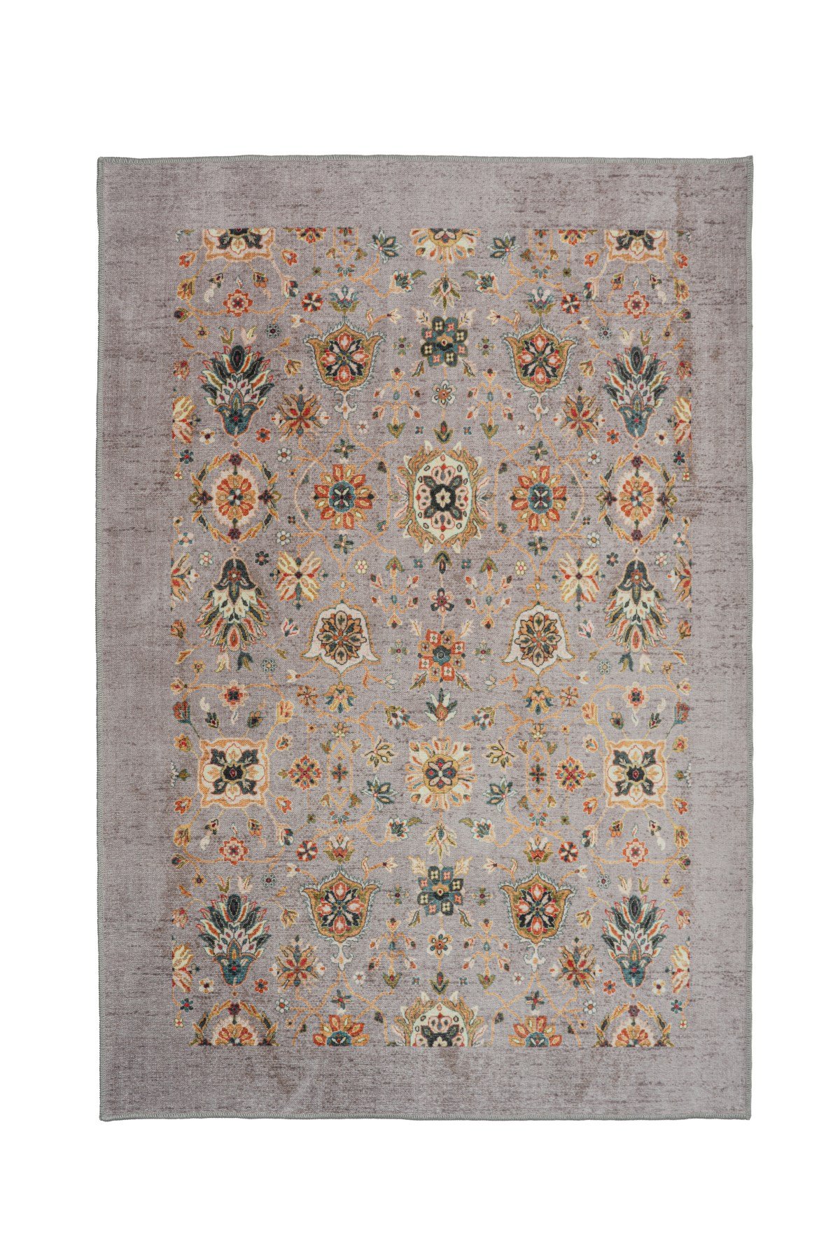 Art Deco Dijital Şönil Halı | Vintage Desenli Halı | Kaymaz Tabanlı | Makinede Yıkanabilir | OART25 160x230